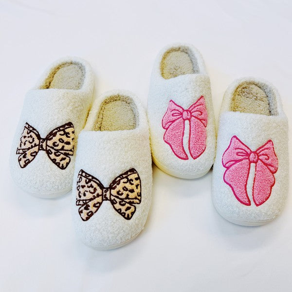 Pink Lounge Bow Cozy Slippers-[Adult]-[Female]-Pink-L/XL-2022 Online Blue Zone Planet