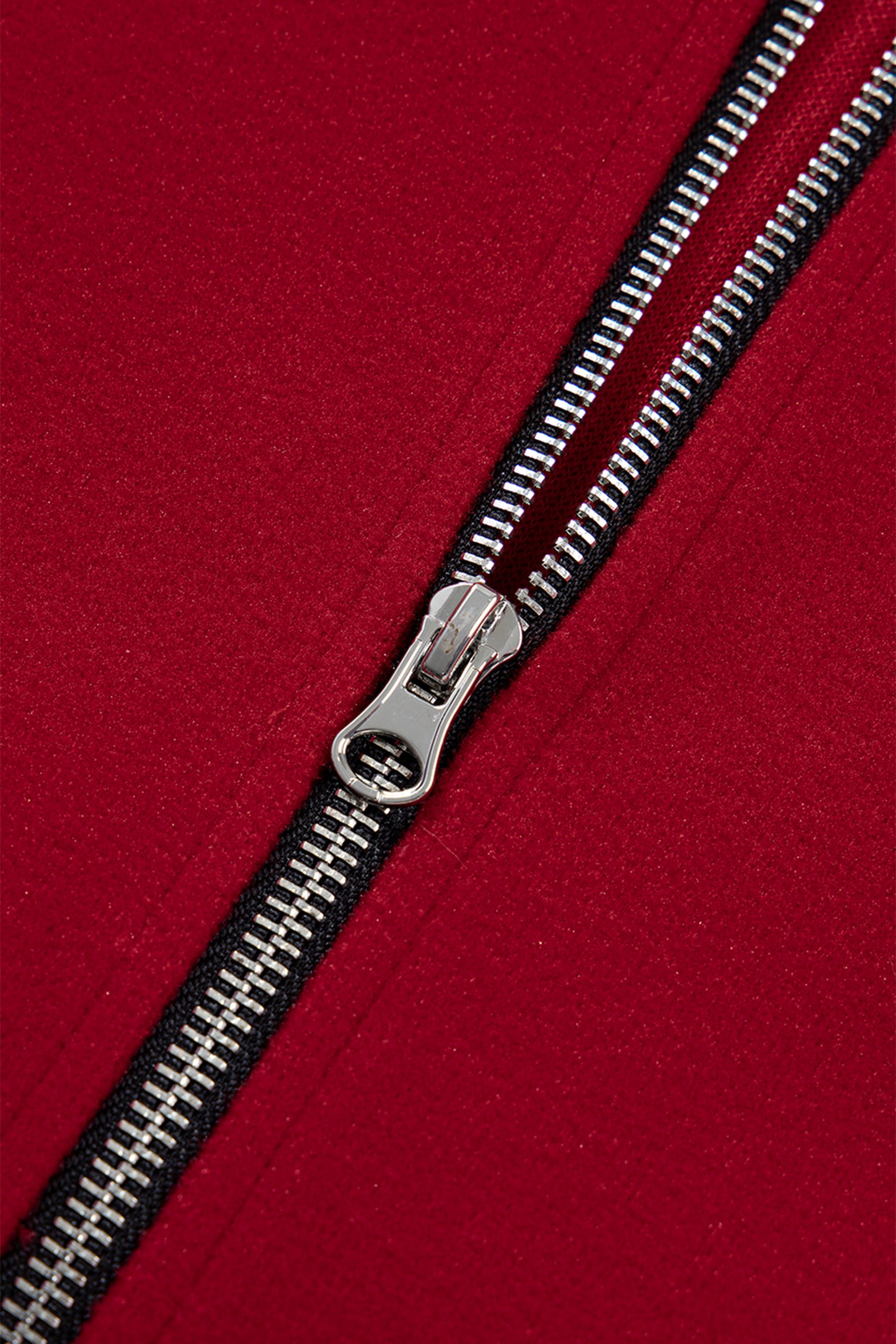 Racing Red Contrast Cuffed Drop Shoulder Zip up Tunic Hoodie-Tops / Dresses-[Adult]-[Female]-2022 Online Blue Zone Planet