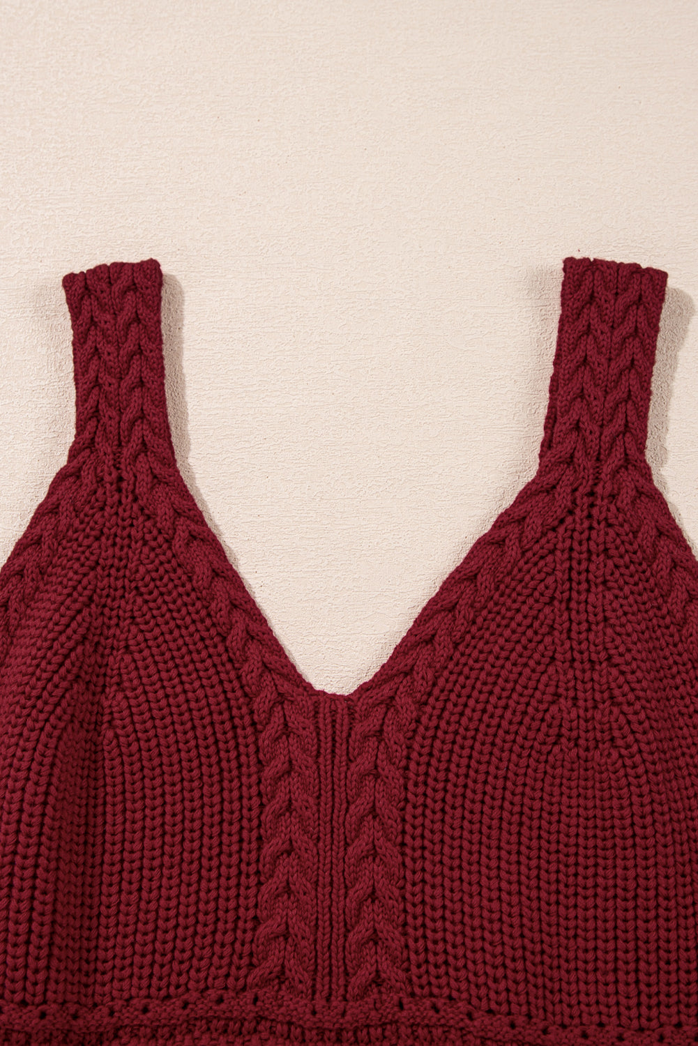 Blue Zone Planet | Burgundy Cable Knit Pointelle Slim Fit V Neck Sweater Vest-Sweaters & Cardigans/Sweater Vests-[Adult]-[Female]-2022 Online Blue Zone Planet