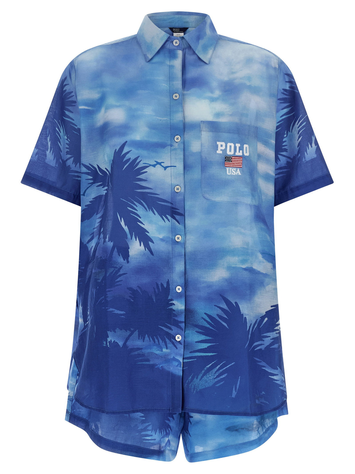 Polo Ralph Lauren Complete Palme Print-Jackets-[Adult]-[Female]-M-Blue-2022 Online Blue Zone Planet