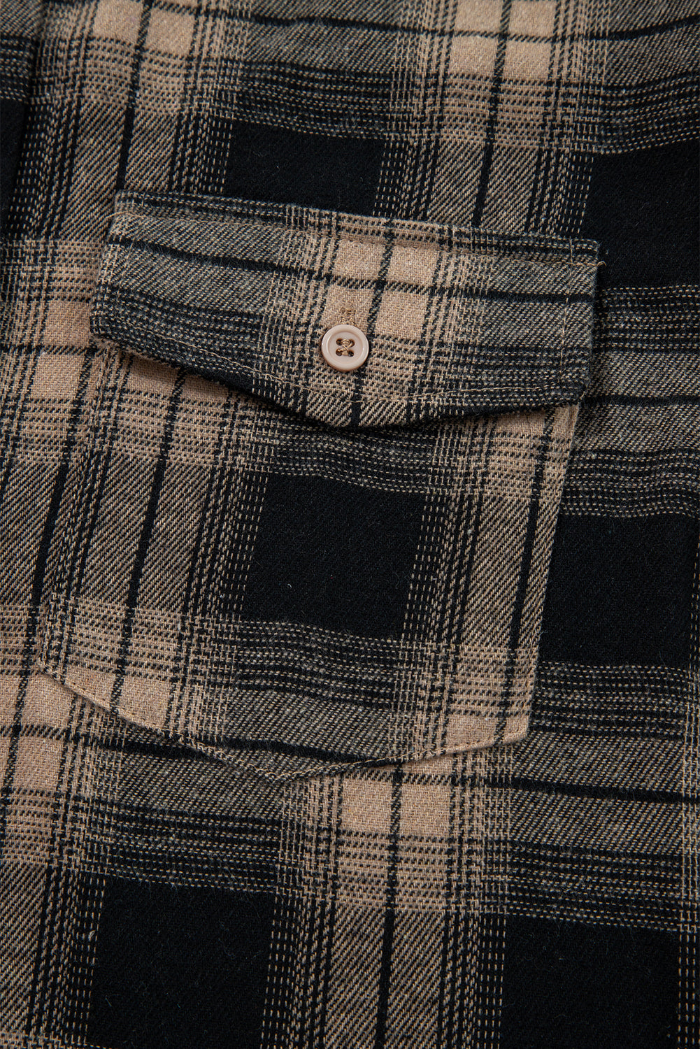Multicolour Retro Plaid Double Flap Pocket Brushed Shacket-Outerwear/Plaid Shackets-[Adult]-[Female]-2022 Online Blue Zone Planet