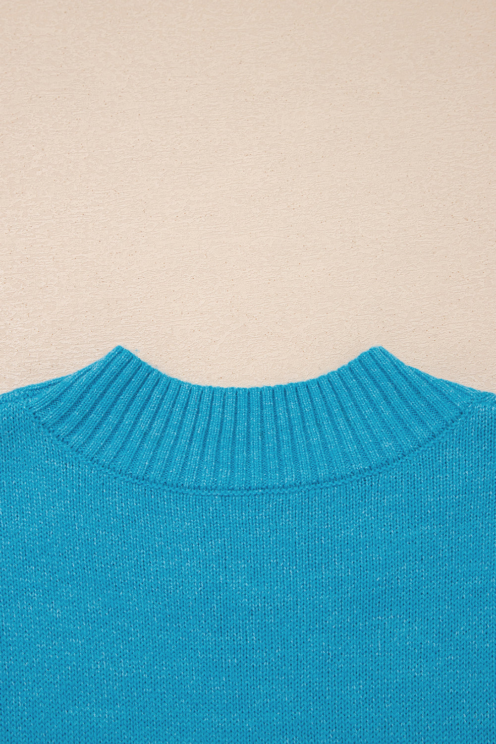 Blue Contrast Stitch Trim Knot Side Mock Neck Sweater Vest-TOPS / DRESSES-[Adult]-[Female]-2022 Online Blue Zone Planet