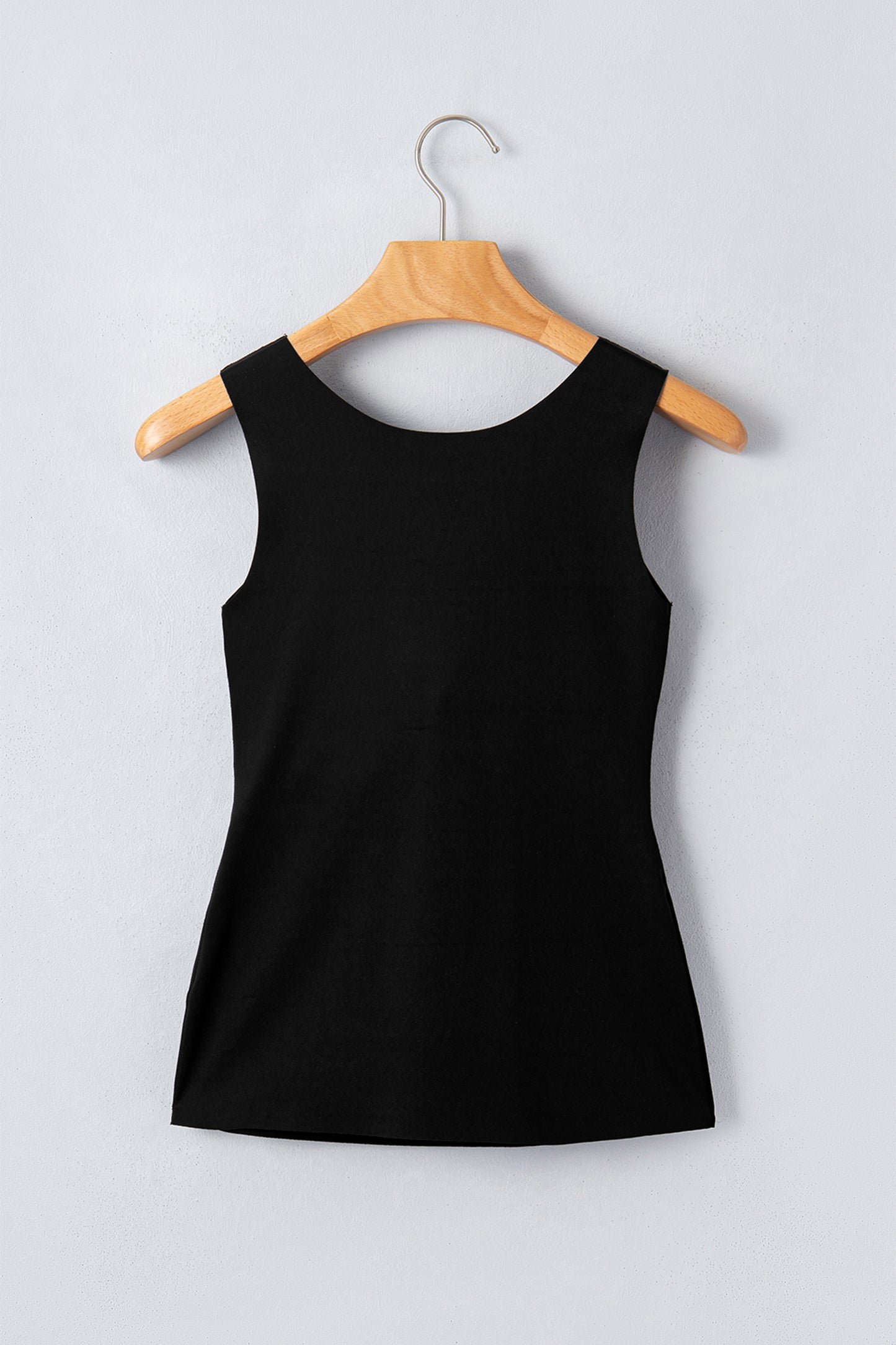 Black Solid Color Wide Strap Splicing Athleisure Tank Top-Tops/Tank Tops-[Adult]-[Female]-2022 Online Blue Zone Planet