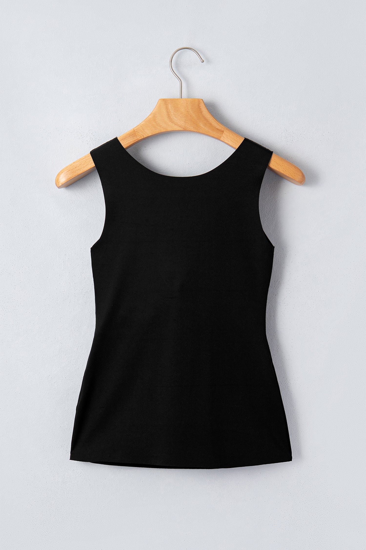Black Solid Color Wide Strap Splicing Athleisure Tank Top-Tops/Tank Tops-[Adult]-[Female]-2022 Online Blue Zone Planet