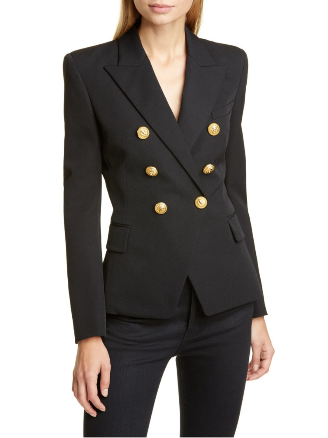 Lapel Collar Long Sleeve Blazer-TOPS / DRESSES-[Adult]-[Female]-Black-S-2022 Online Blue Zone Planet