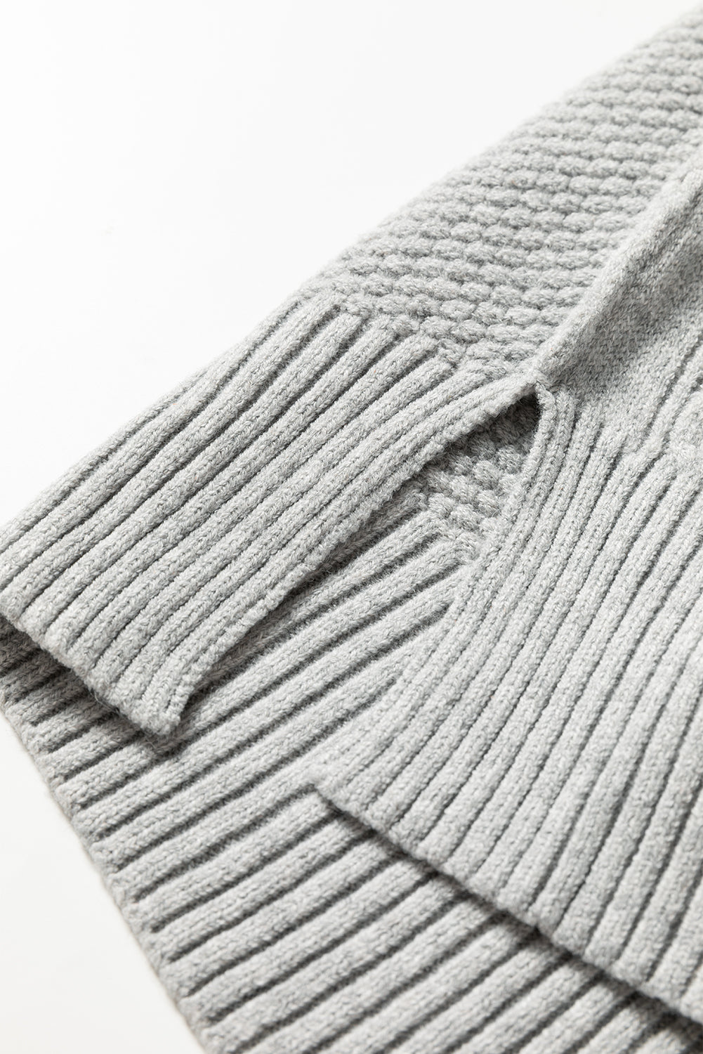 High Cable Knit Quarter Zip Ribbed Trim Loose Sweater Dress-TOPS / DRESSES-[Adult]-[Female]-2022 Online Blue Zone Planet