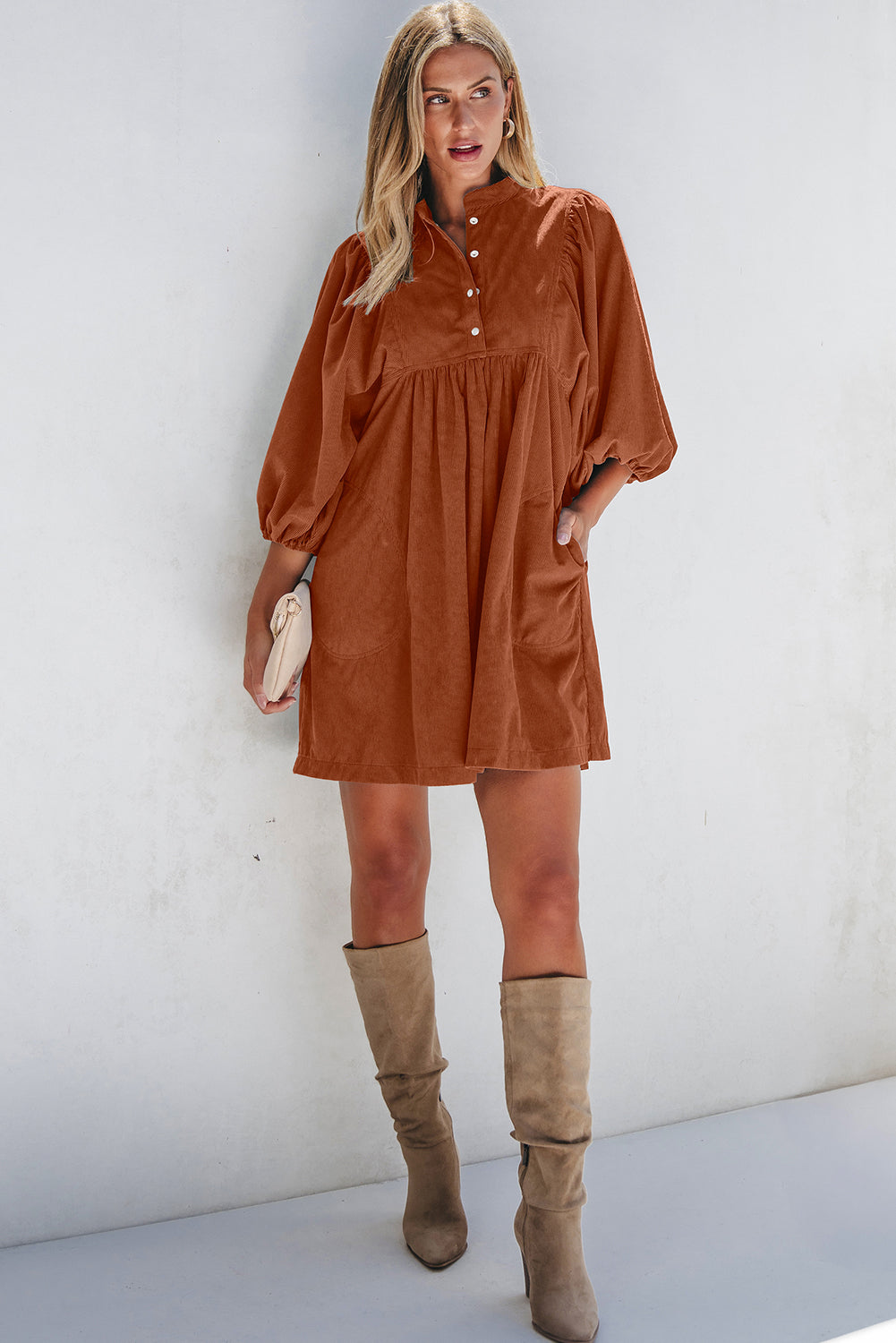 corduroy dress with high waist 1 the Woman