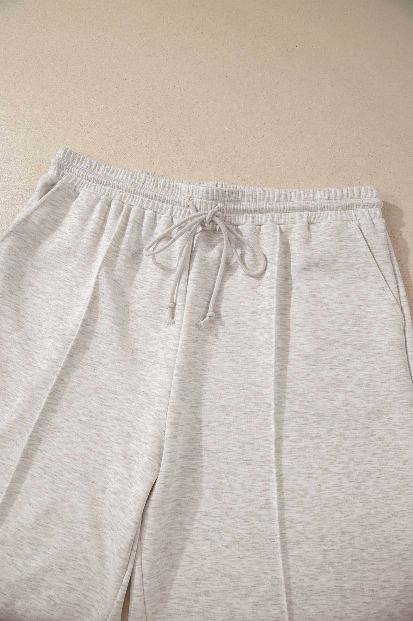 Light Grey Plus Size V Neck Polo Tee Drawstring Loose Pants 2pcs Set-Plus Size/Plus Size Loungewear-[Adult]-[Female]-2022 Online Blue Zone Planet