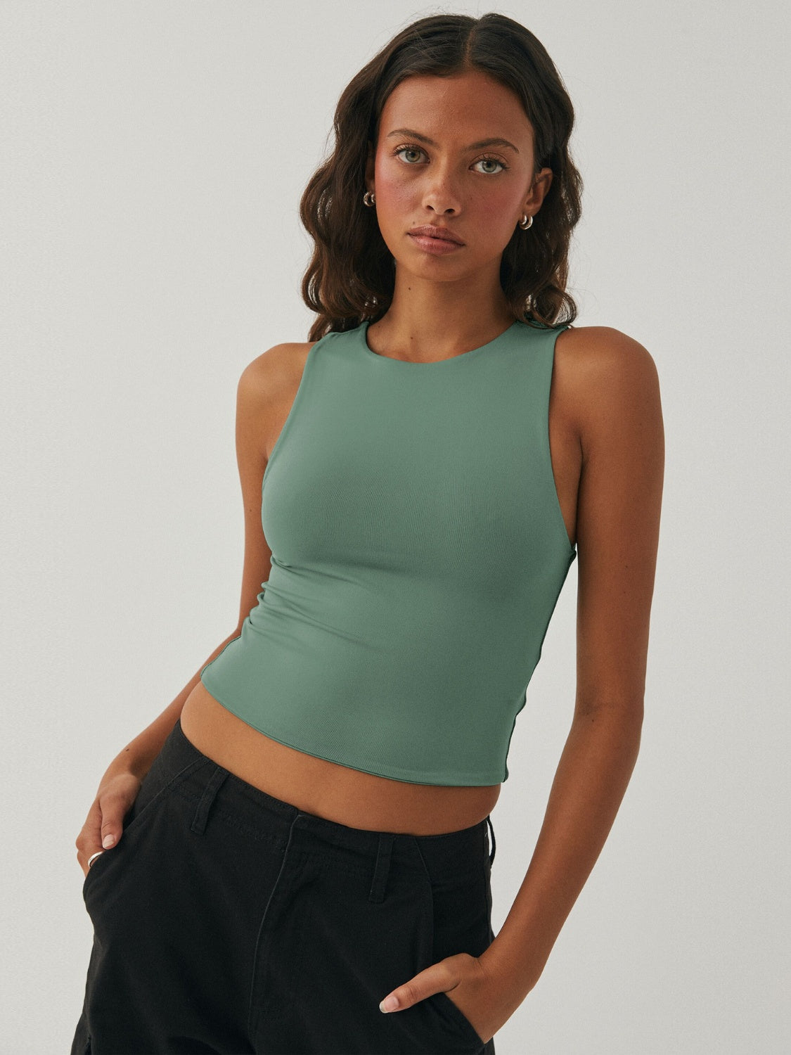 Blue Zone Planet | Round Neck Cropped Tank-TOPS / DRESSES-[Adult]-[Female]-2022 Online Blue Zone Planet