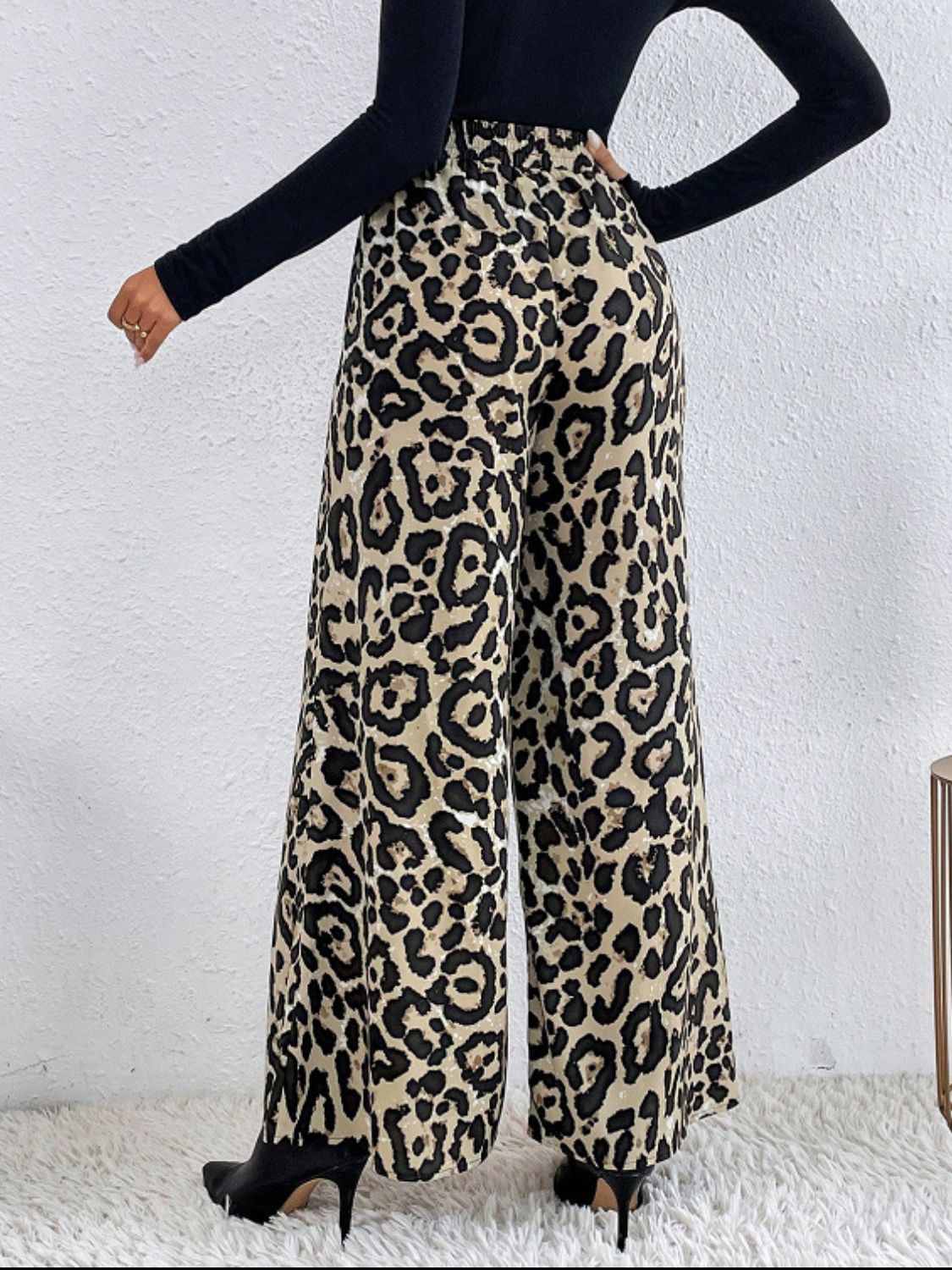 Printed Elastic Waist Wide Leg Pants-BOTTOM SIZES SMALL MEDIUM LARGE-[Adult]-[Female]-2022 Online Blue Zone Planet