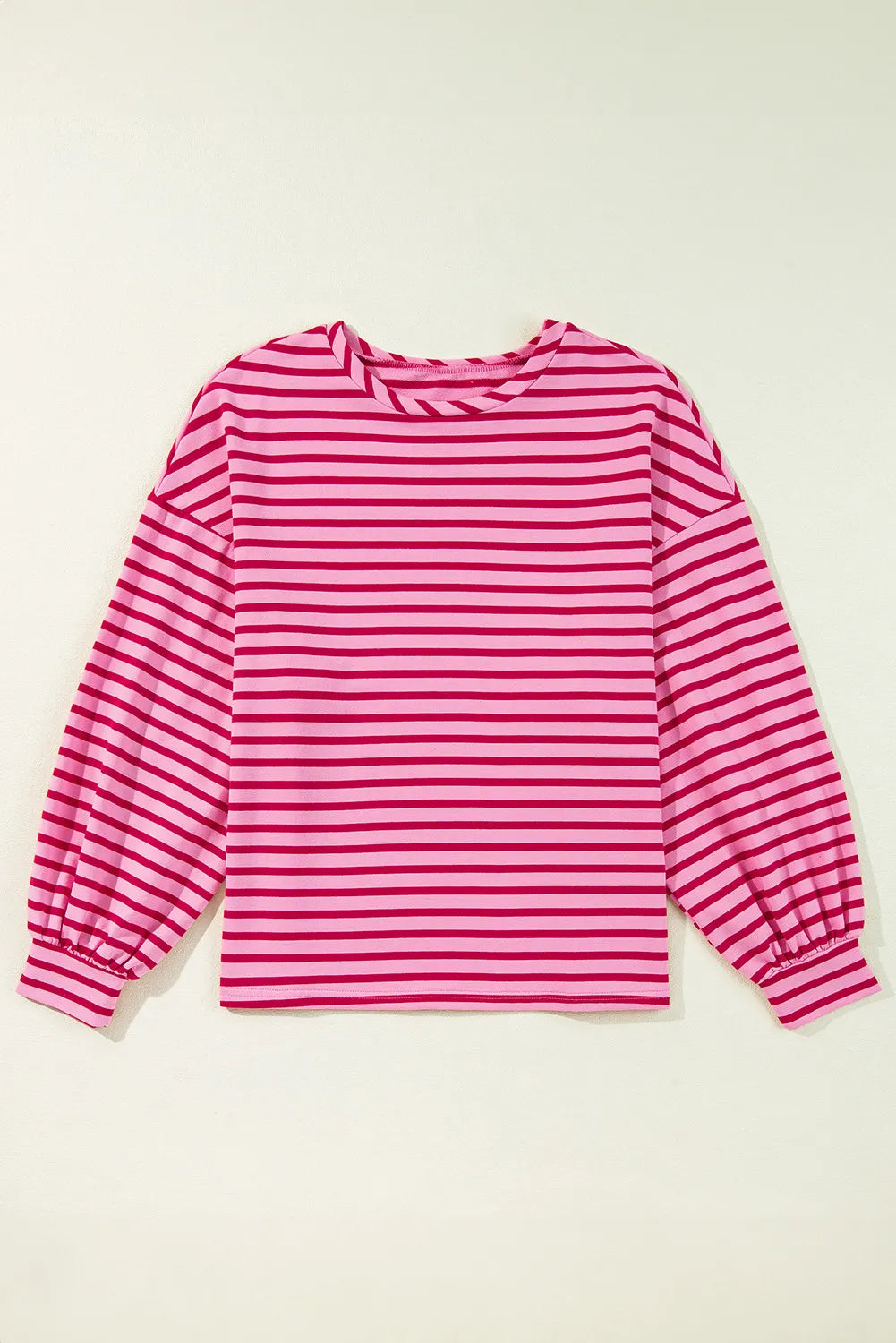 Striped Round Neck Long Sleeve Sweatshirt-TOPS / DRESSES-[Adult]-[Female]-2022 Online Blue Zone Planet