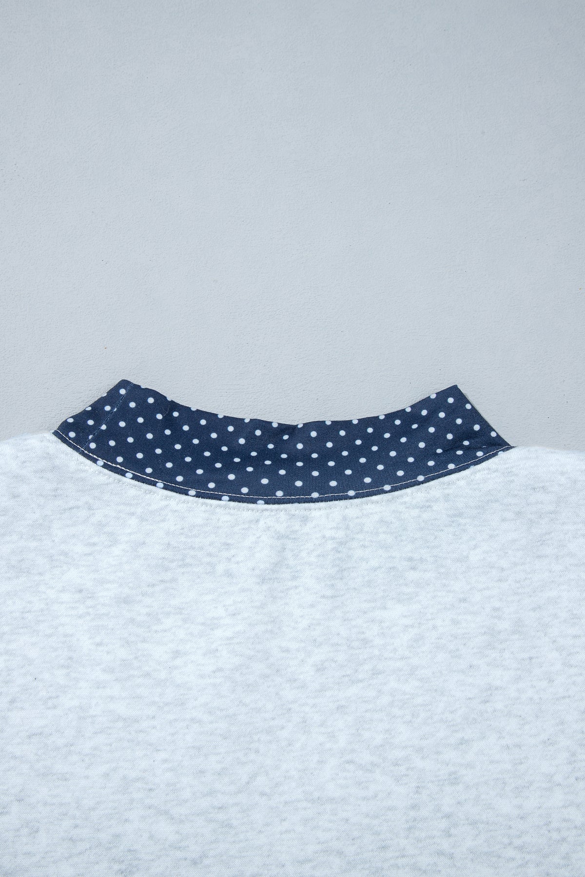 Light Grey Polka Dot Contrast Trim JESUS Letter Graphic Sweatshirt-Tops/Sweatshirts & Hoodies-[Adult]-[Female]-2022 Online Blue Zone Planet
