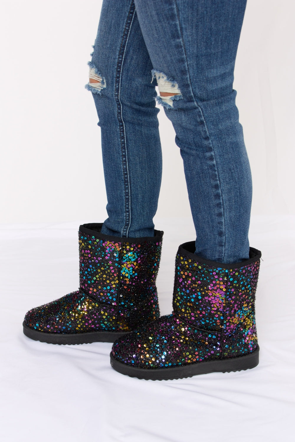 Forever Link Sequin Thermal Flat Boots-BOOTS-[Adult]-[Female]-2022 Online Blue Zone Planet