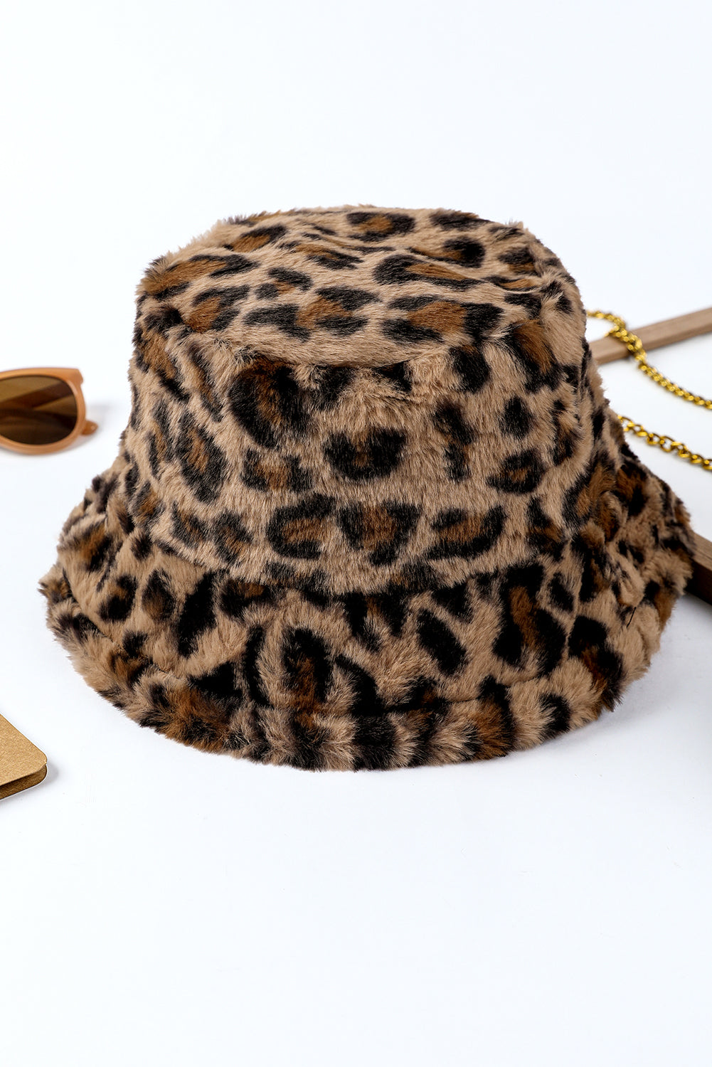 Thai Curry Leopard Plush Wide Brim Winter Fisherman Hat-Hats-[Adult]-[Female]-Thai Curry-ONE SIZE-2022 Online Blue Zone Planet