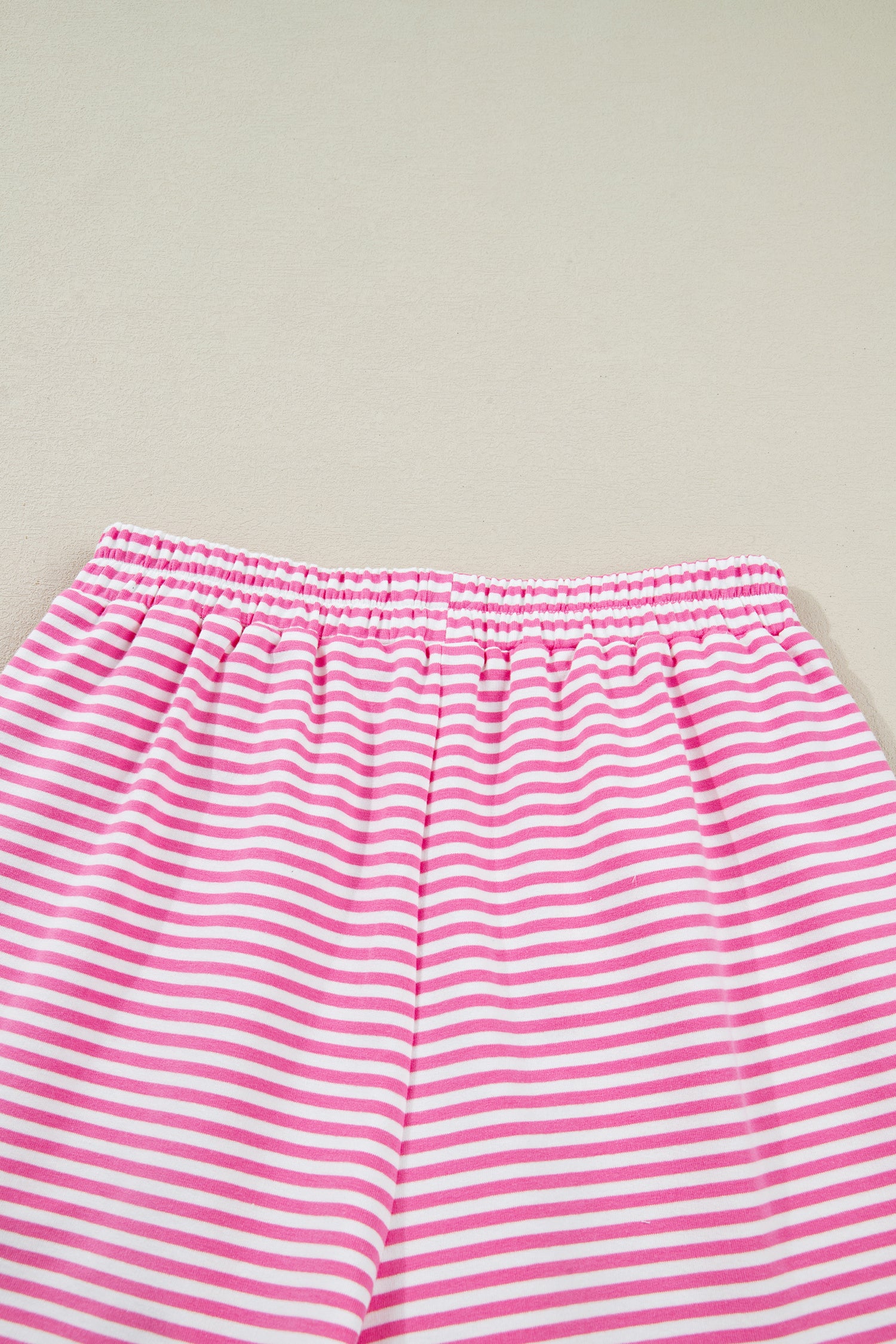 Pink Stripe Oversize Mock Neck Sweatshirt and Shorts Set-Two Piece Sets/Short Sets-[Adult]-[Female]-2022 Online Blue Zone Planet