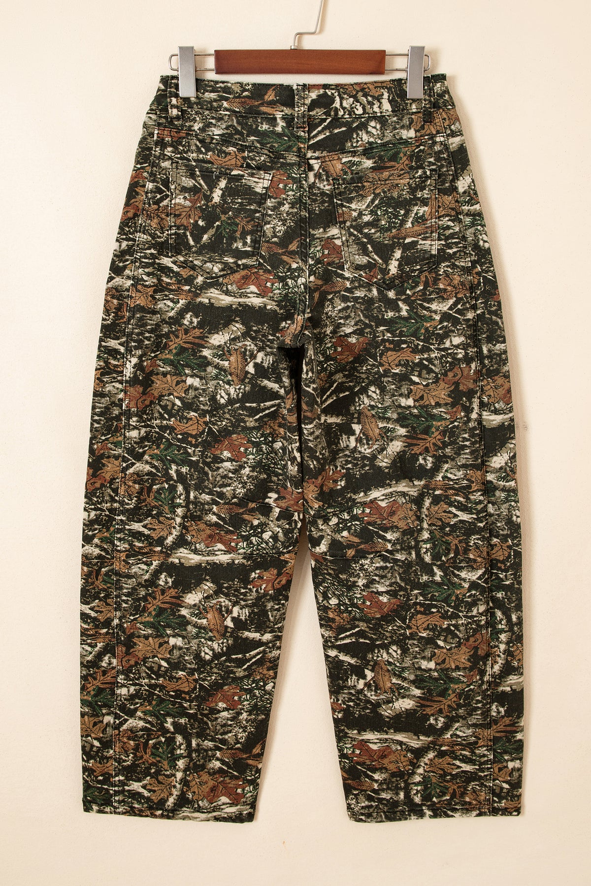 Multicolour Western Woodland Camouflage Straight Leg Shift Jeans-Bottoms/Jeans-[Adult]-[Female]-2022 Online Blue Zone Planet