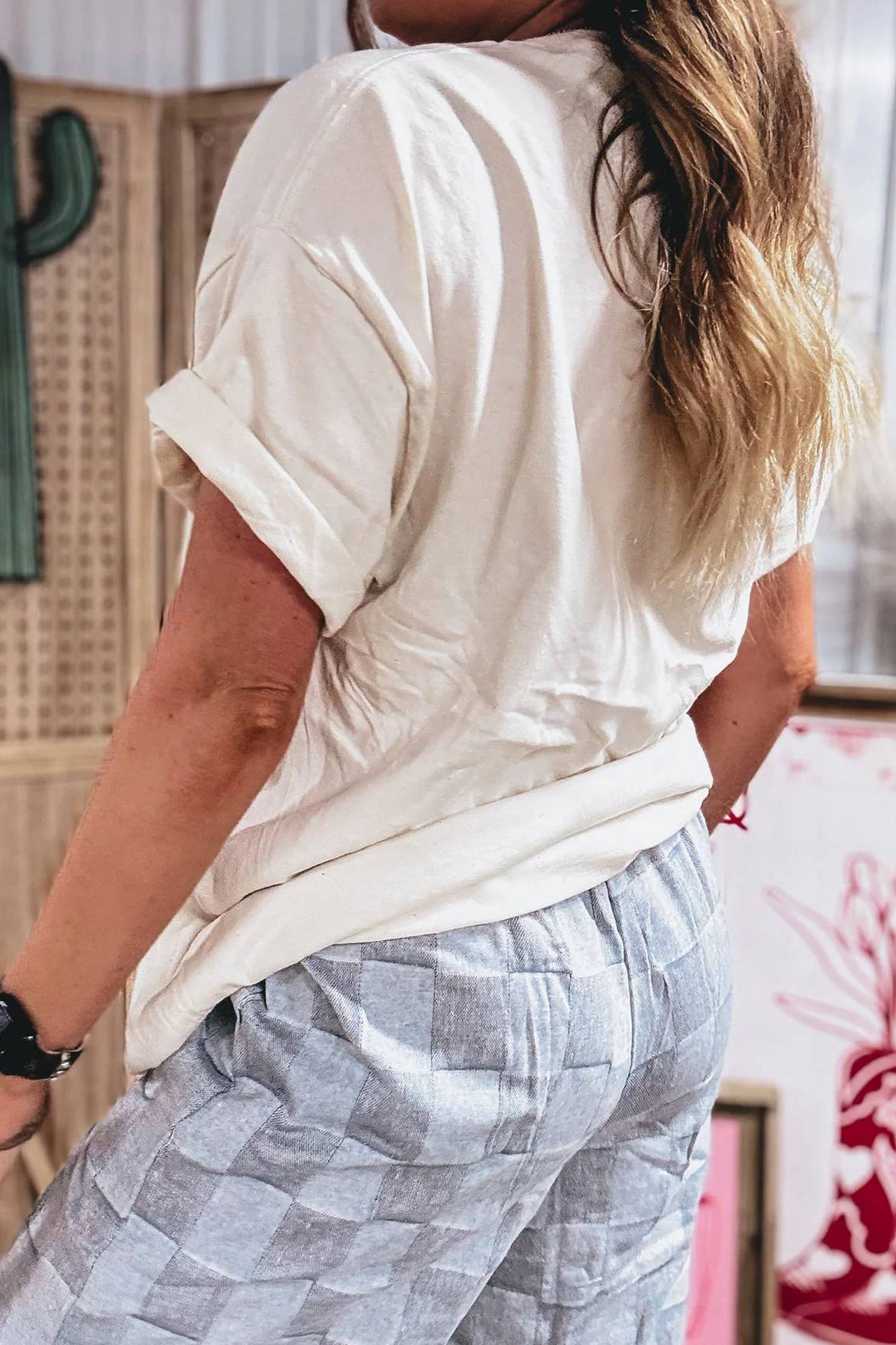 White Coquette Cowgirl Elements Printed Relaxed Tee-Tops/Tops & Tees-[Adult]-[Female]-2022 Online Blue Zone Planet