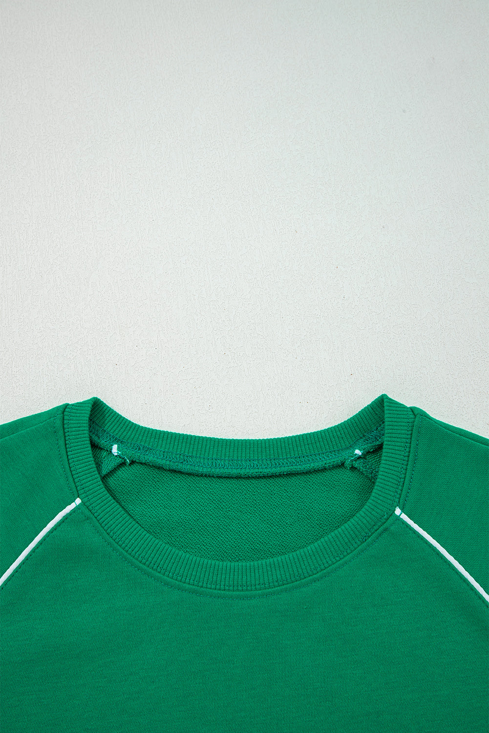 Dark Green Contrast Piping Crewneck Pullover Mini Skirt Set-Two Piece Sets/Two Piece Dresses-[Adult]-[Female]-2022 Online Blue Zone Planet