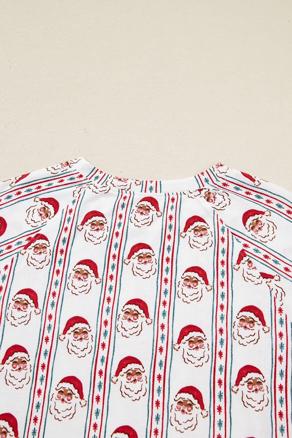 White Christmas Santa Claus Print Long Sleeve Pajama Set-Loungewear Set-[Adult]-[Female]-2022 Online Blue Zone Planet