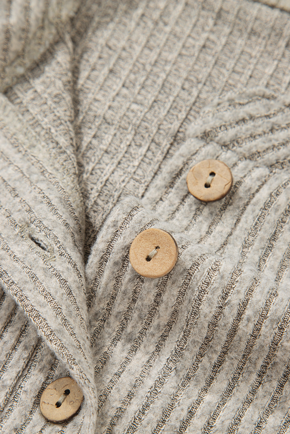 Simply Taupe Ribbed Texture Drop Shoulder Henley Knit Top-Tops/Long Sleeve Tops-[Adult]-[Female]-2022 Online Blue Zone Planet
