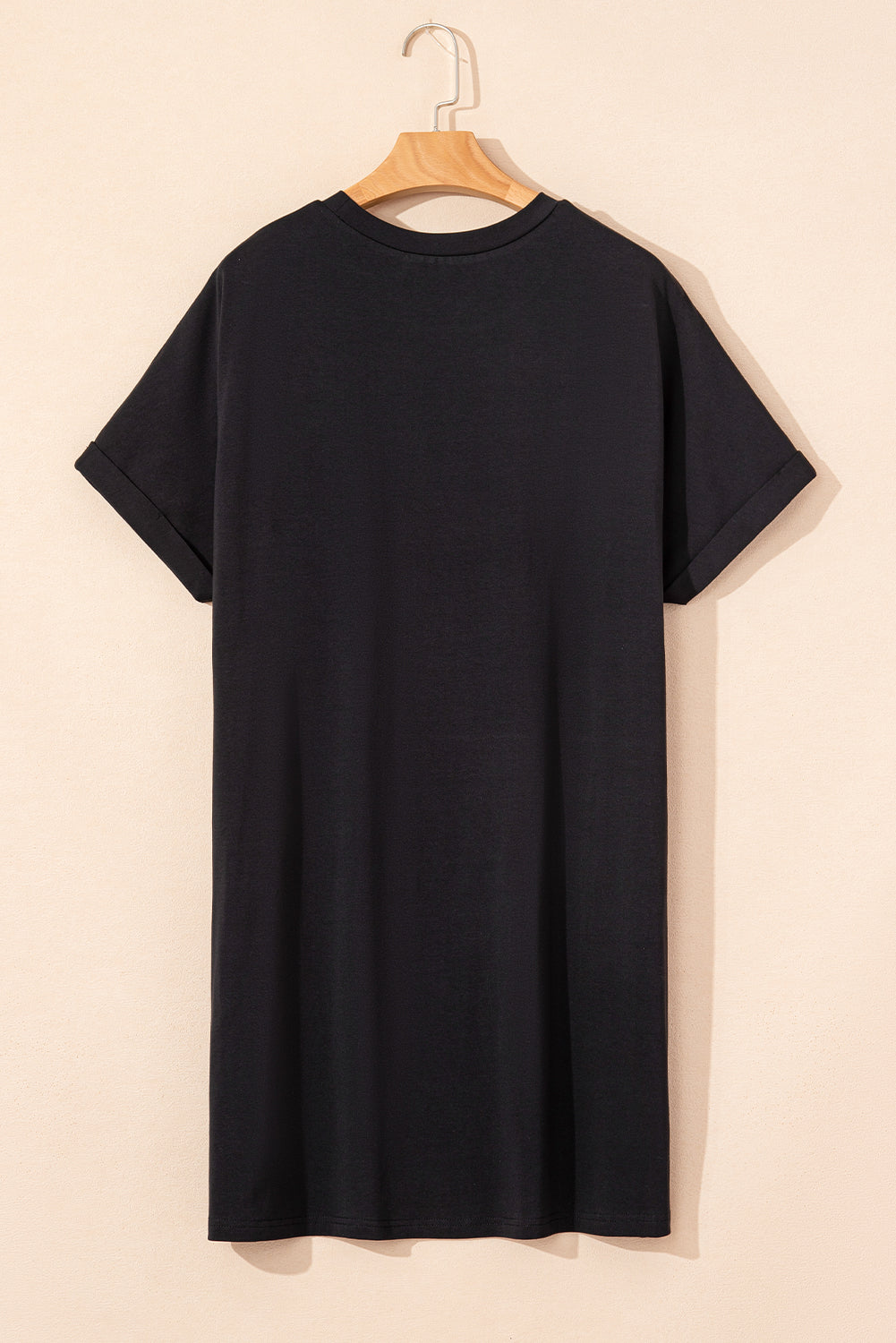 Black Nashville Guitar Print Crew Neck T Shirt Mini Dress-TOPS / DRESSES-[Adult]-[Female]-2022 Online Blue Zone Planet