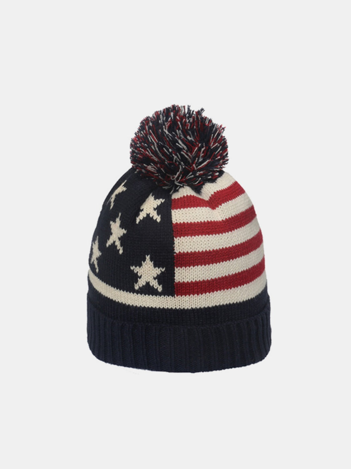 Roll Rim US Flag Knit Hat-HATS-[Adult]-[Female]-Style C-One Size-2022 Online Blue Zone Planet