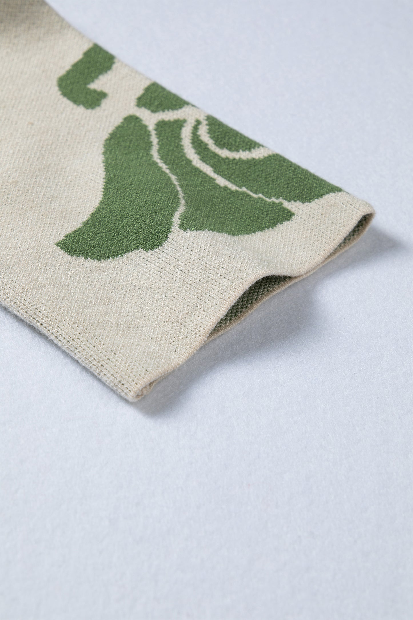 Green Bold Flower Pattern Wide Sleeve Baggy Sweater-TOPS / DRESSES-[Adult]-[Female]-2022 Online Blue Zone Planet