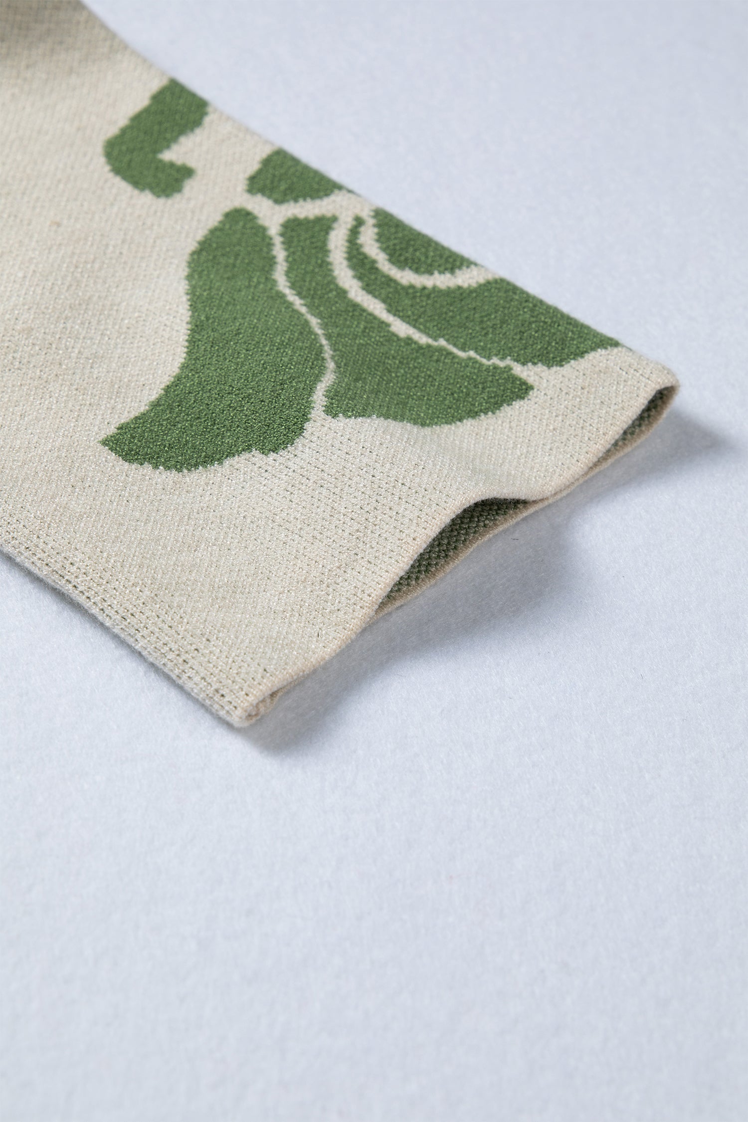 Green Bold Flower Pattern Wide Sleeve Baggy Sweater-TOPS / DRESSES-[Adult]-[Female]-2022 Online Blue Zone Planet