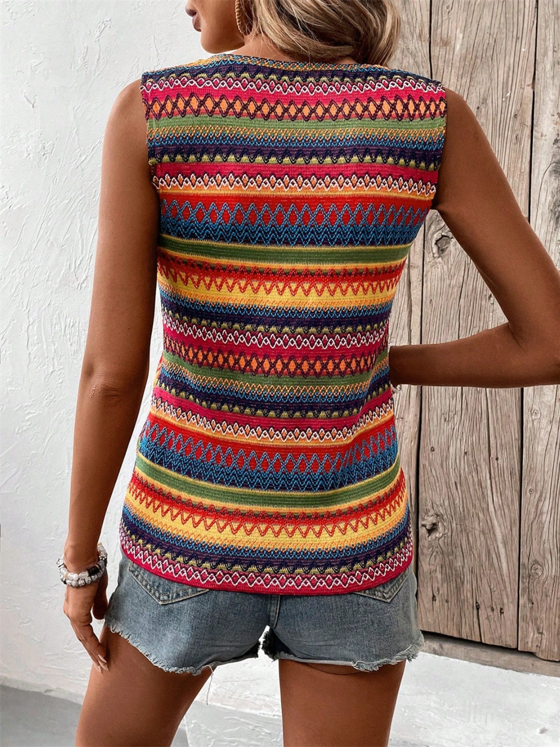 Contrast Round Neck Tank-TOPS / DRESSES-[Adult]-[Female]-2022 Online Blue Zone Planet