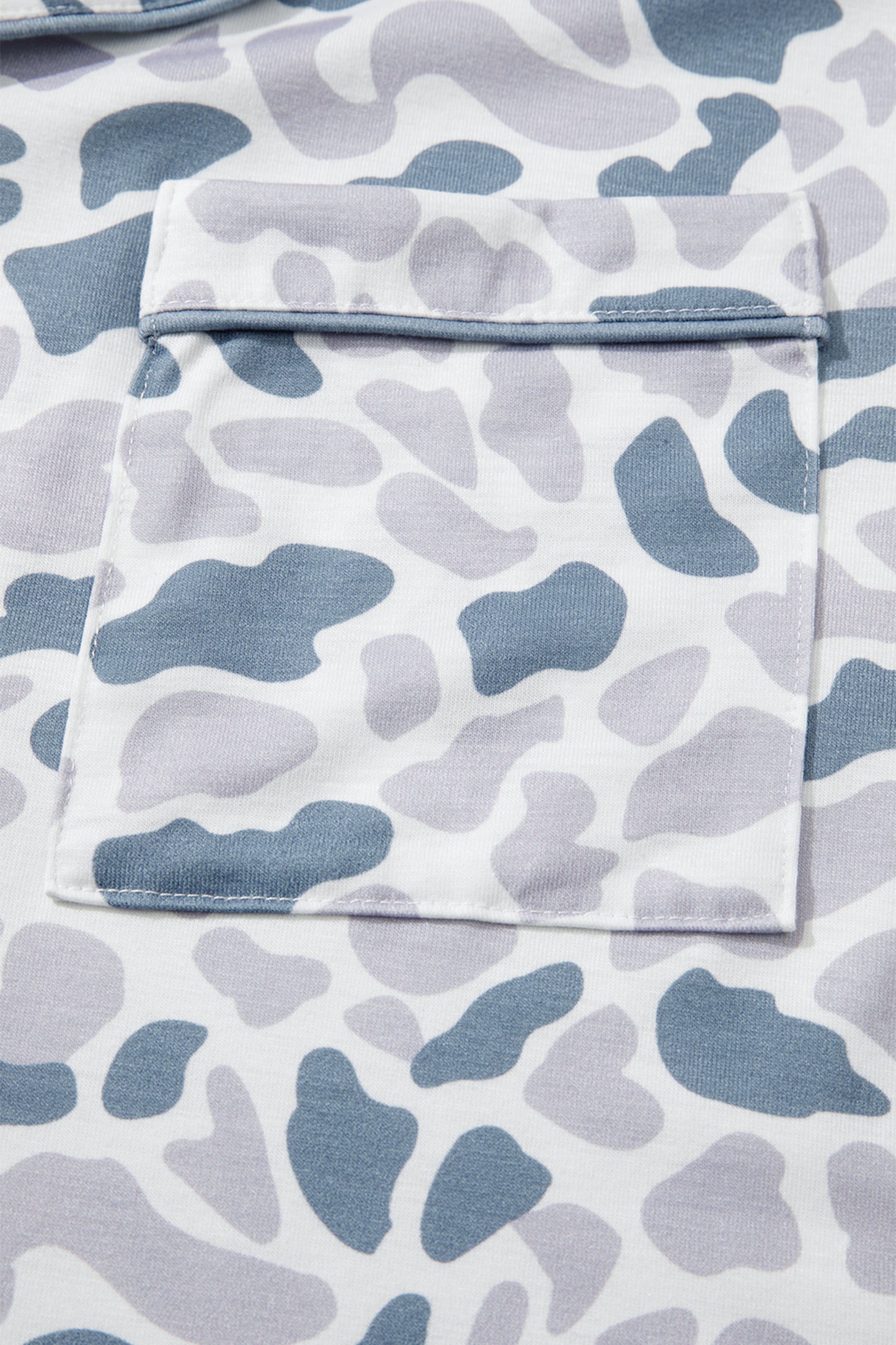 Beige Camouflage Print Lapel Shirt Drawstring 2pcs Short Pajama Set-Loungewear & Sleepwear/Sleepwear-[Adult]-[Female]-2022 Online Blue Zone Planet