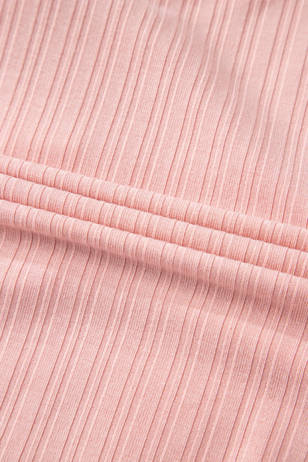 Gossamer Pink Ribbed Button V Neck Tank Top and Shorts Set-Two Piece Sets/Short Sets-[Adult]-[Female]-2022 Online Blue Zone Planet