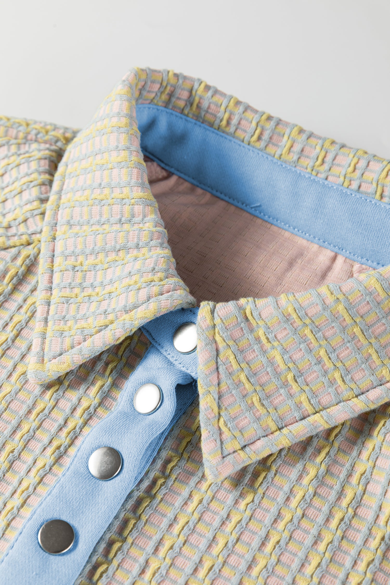 Beau Blue Button Front Jacquard Henley Sweatshirt-Tops/Sweatshirts & Hoodies-[Adult]-[Female]-2022 Online Blue Zone Planet