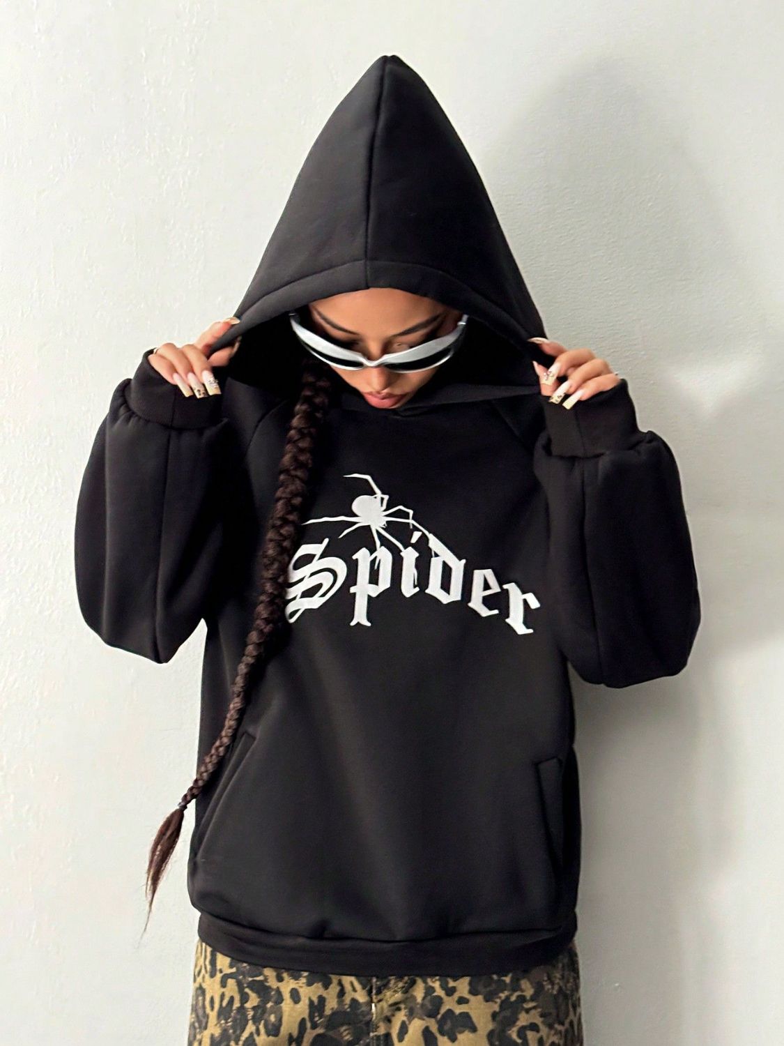 SPIDER Long Sleeve Hoodie with Kangaroo Pocket-TOPS / DRESSES-[Adult]-[Female]-2022 Online Blue Zone Planet