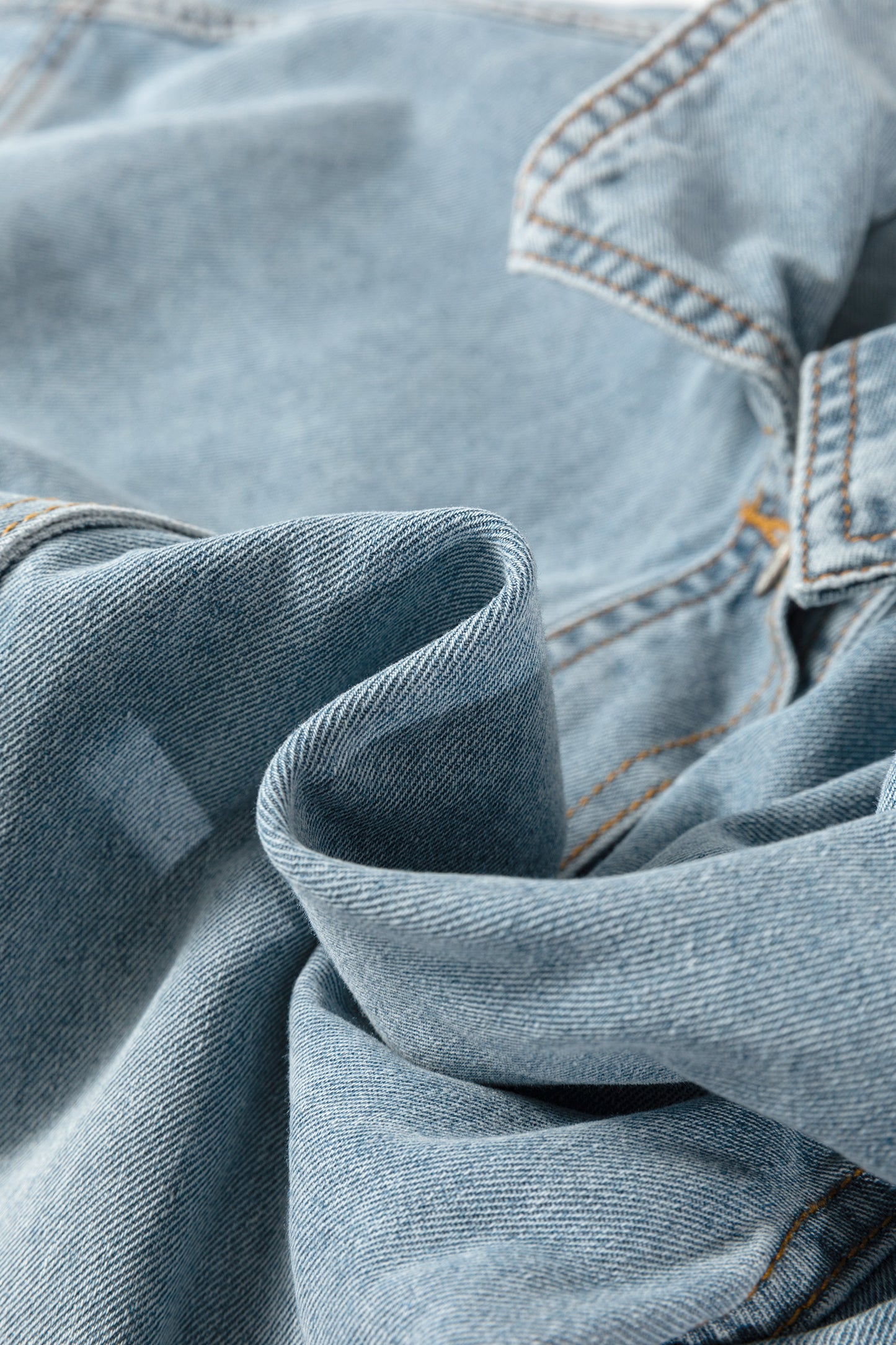 Beau Blue Draw-cord Hem Light Wash Denim Jacket-Outerwear/Jackets-[Adult]-[Female]-2022 Online Blue Zone Planet