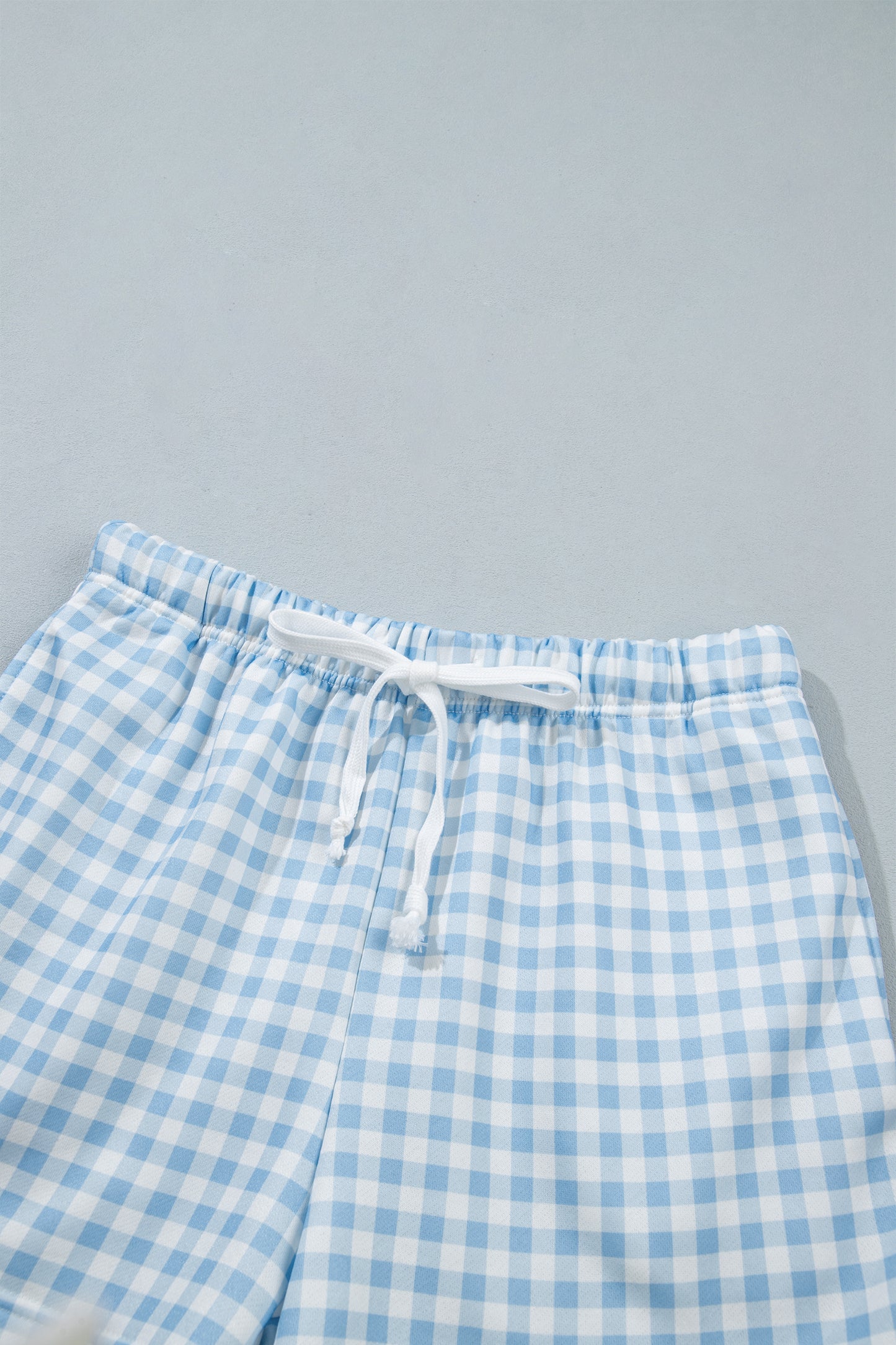 Pink Plaid Baggy Pullover Drawstring Casual Shorts 2pcs Outfit-Two Piece Sets/Short Sets-[Adult]-[Female]-2022 Online Blue Zone Planet