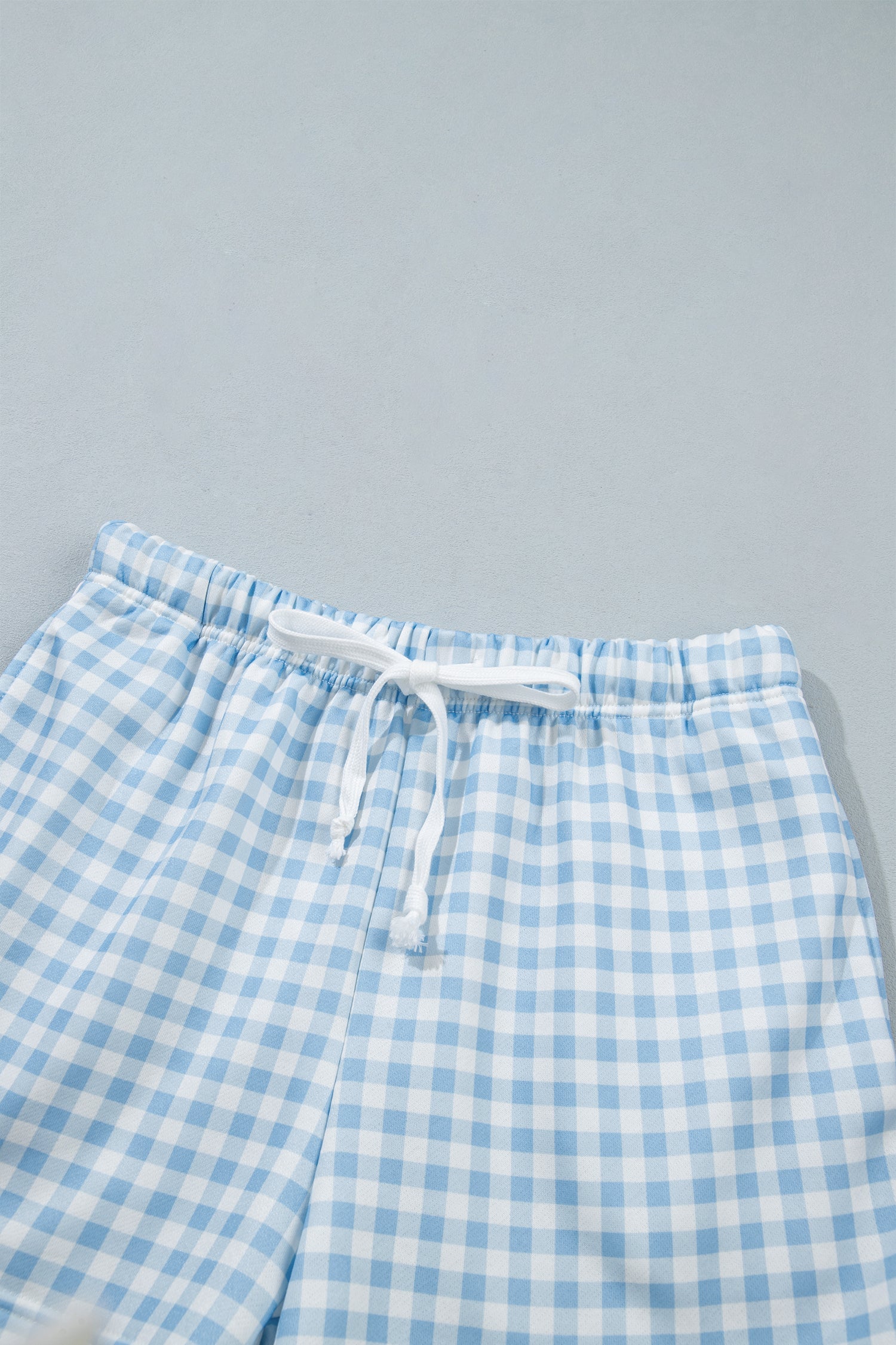 Pink Plaid Baggy Pullover Drawstring Casual Shorts 2pcs Outfit-Two Piece Sets/Short Sets-[Adult]-[Female]-2022 Online Blue Zone Planet