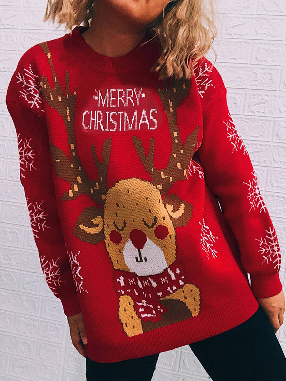 Christmas Element Long Sleeve Sweater-TOPS / DRESSES-[Adult]-[Female]-2022 Online Blue Zone Planet