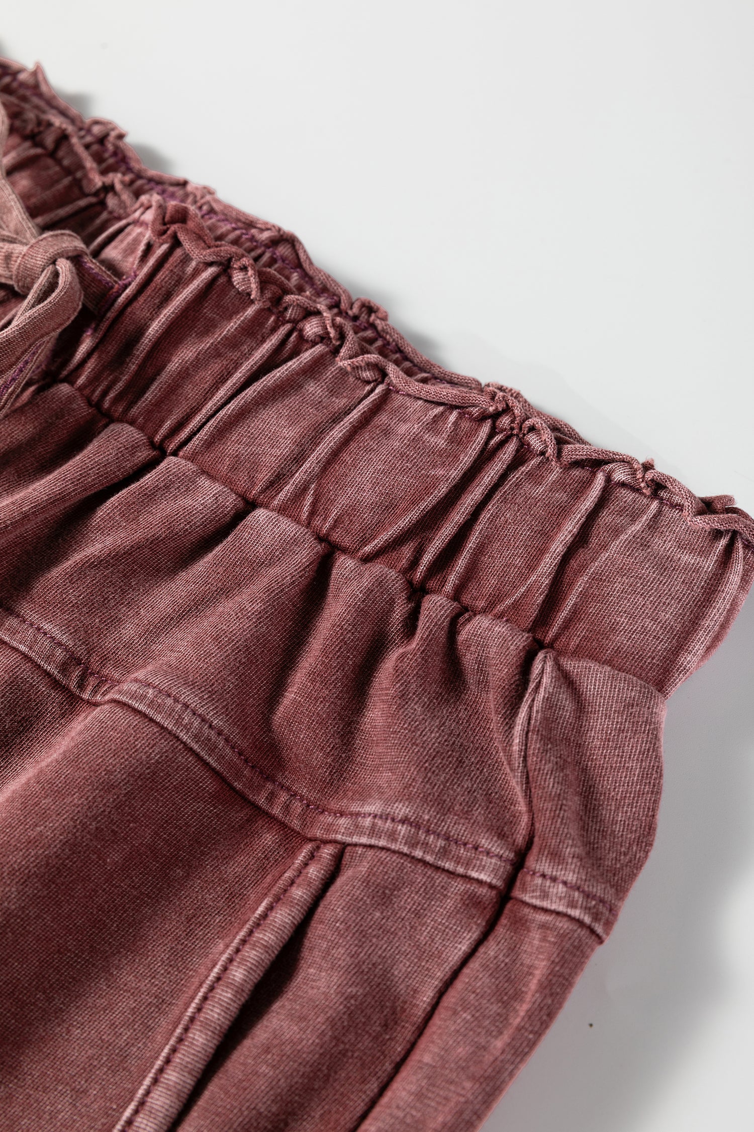 Wild Ginger Mineral Wash Lace-Up High Waist Raw Hem Patched Pocket Pants-Bottoms/Pants & Culotte-[Adult]-[Female]-2022 Online Blue Zone Planet