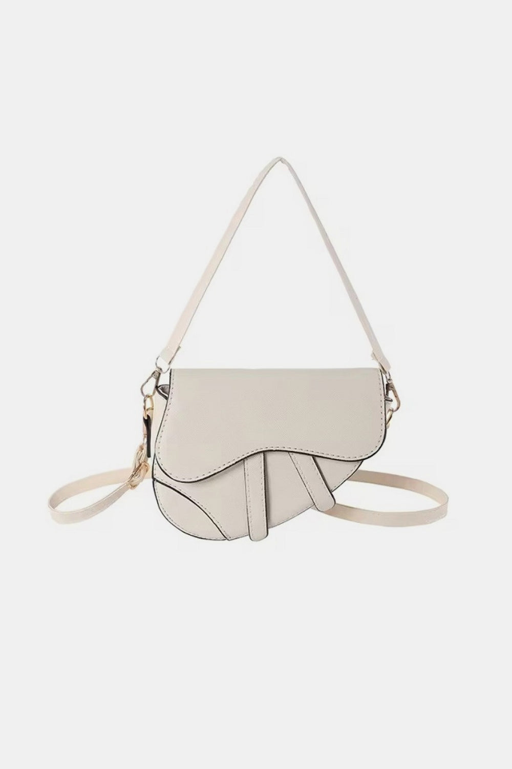 Zenana Zenana Crossbody Saddle Bag-HANDBAGS-[Adult]-[Female]-Off White-One Size-2022 Online Blue Zone Planet