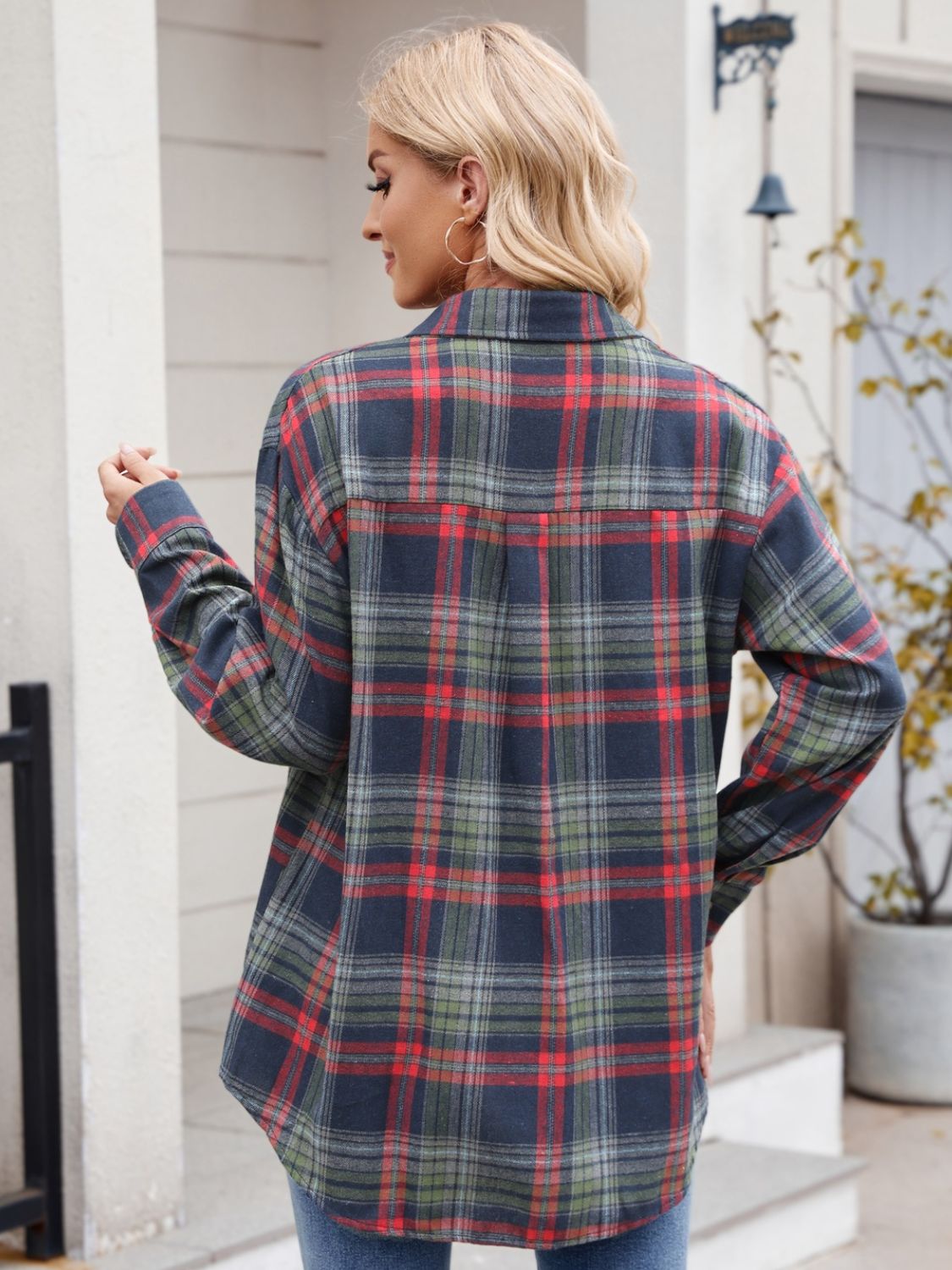 Blue Zone Planet | Mandy Plaid Button Up Long Sleeve Shirt-TOPS / DRESSES-[Adult]-[Female]-2022 Online Blue Zone Planet