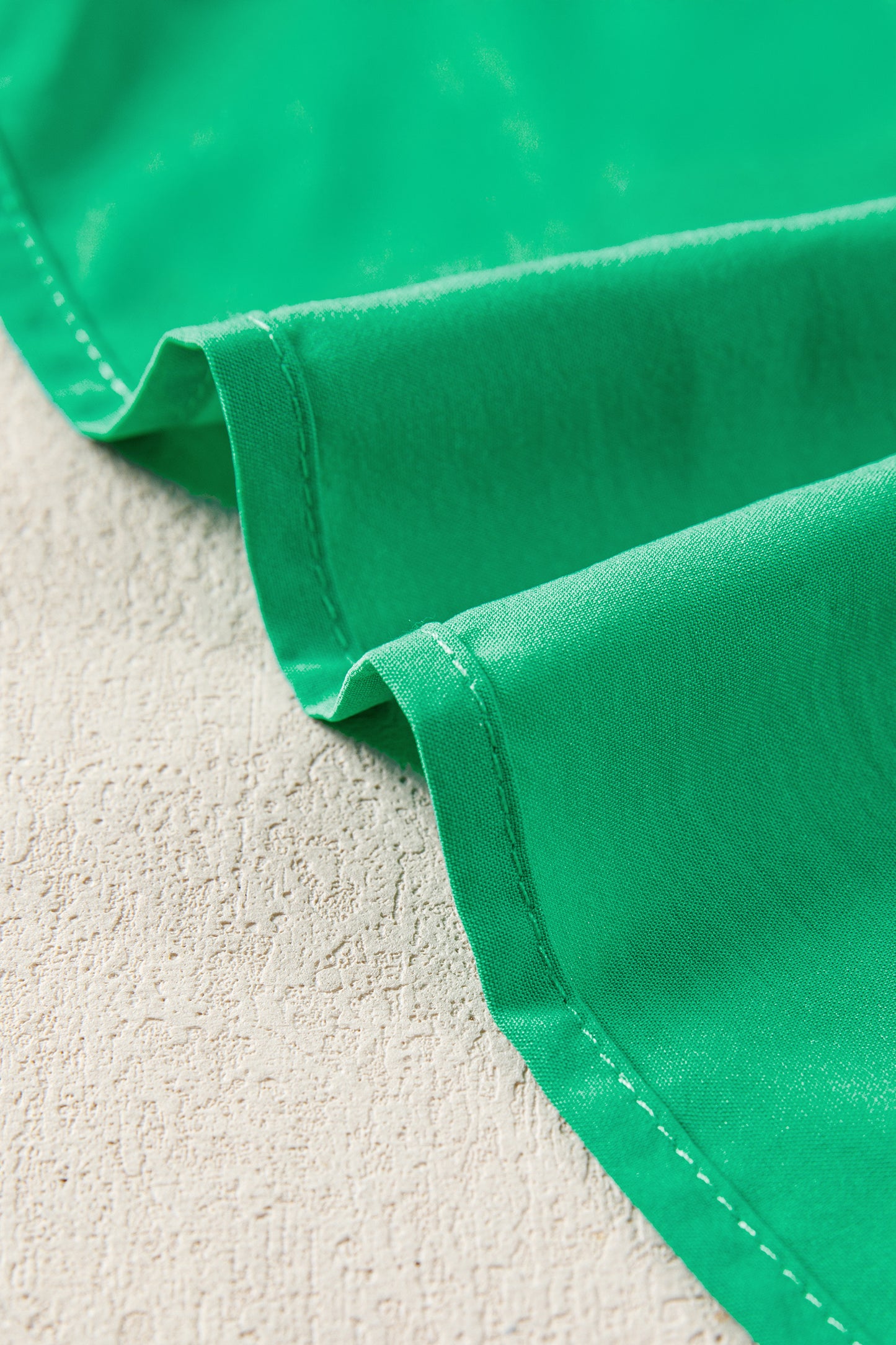 Bright Green Solid Color V Neck Short Puff Sleeve High Waist Tiered Maxi Dress-TOPS / DRESSES-[Adult]-[Female]-2022 Online Blue Zone Planet