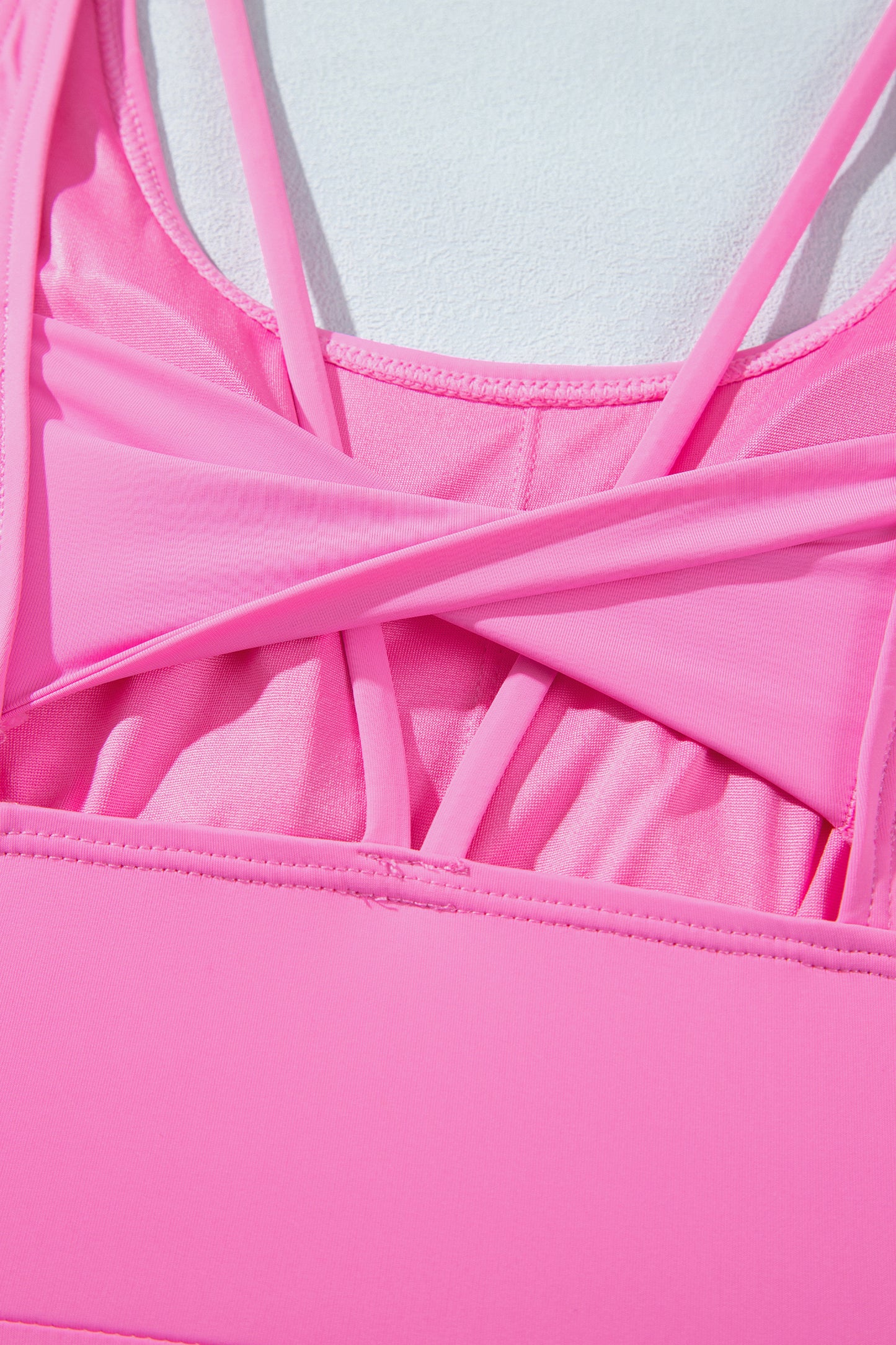 Bright Pink Twisted Strappy Back Active Mini Dress with Shorts-TOPS / DRESSES-[Adult]-[Female]-2022 Online Blue Zone Planet