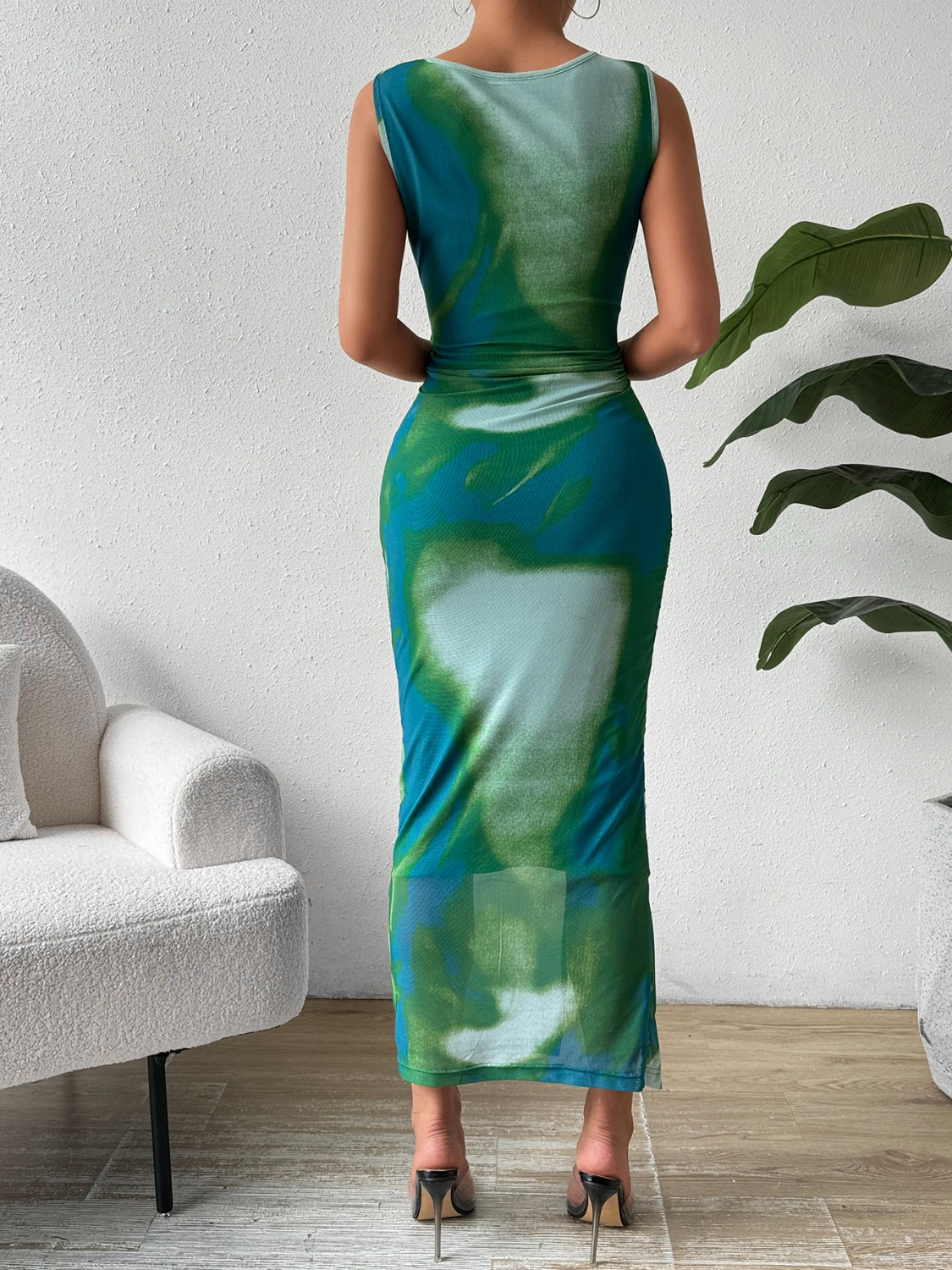Blue Zone Planet | Slit Round Neck Midi Tank Dress - Blue Zone Planet Dark Green / M by Blue Zone Planet Blue Zone Planet | Slit Round Neck Midi Tank Dress - Blue Zone Planet Dark Green / M by Blue Zone Planet