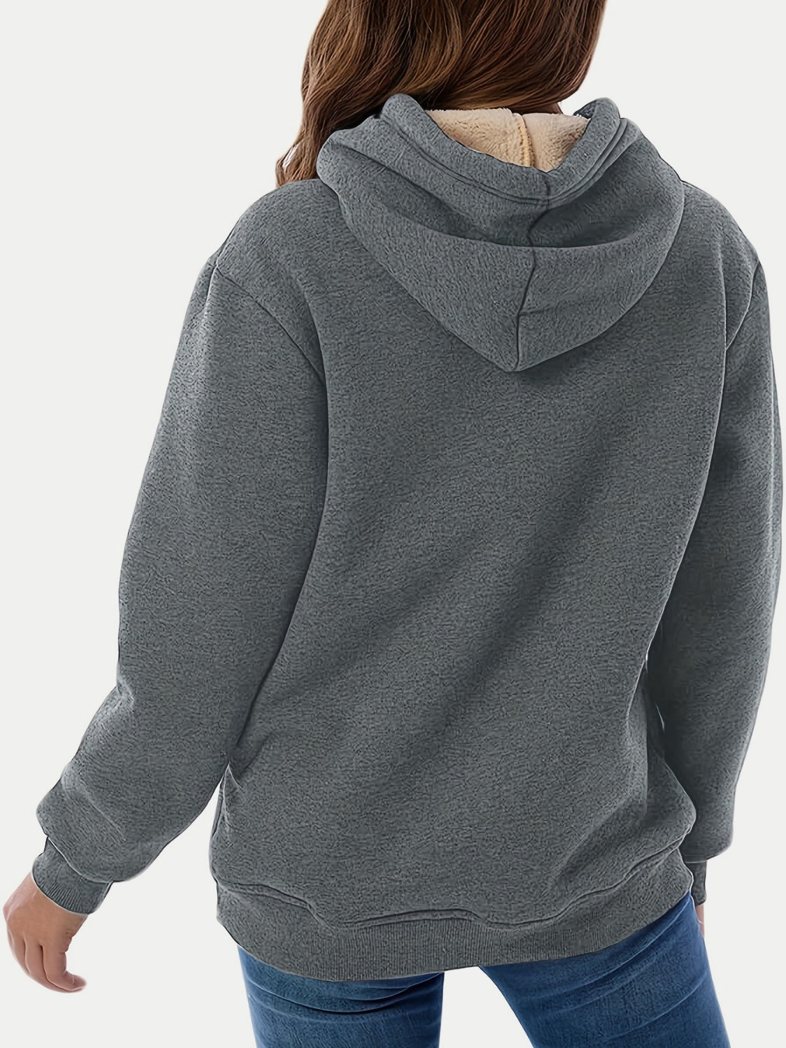 Drawstring Long Sleeve Hoodie with Kangaroo Pocket-TOPS / DRESSES-[Adult]-[Female]-2022 Online Blue Zone Planet