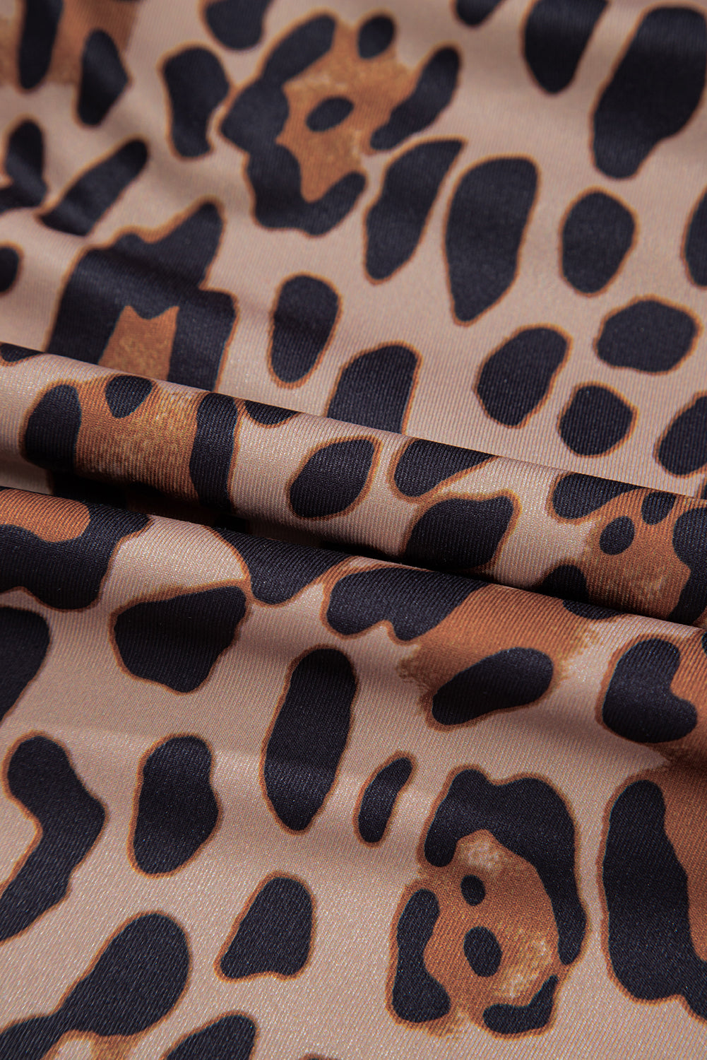 Brown Spaghetti Straps Ruched Leopard Bodysuit-Tops/Bodysuits-[Adult]-[Female]-2022 Online Blue Zone Planet