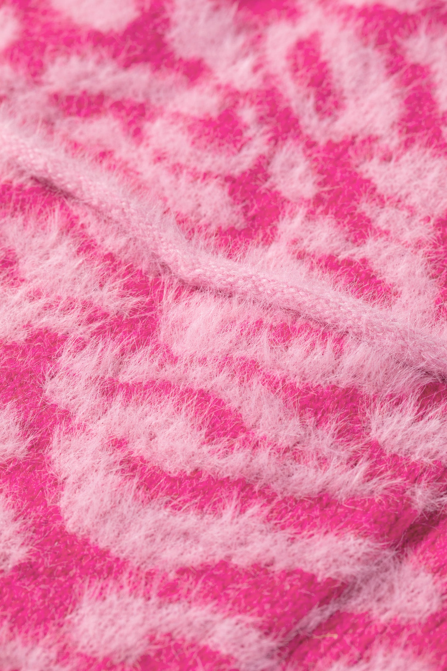 Pink Leopard Print Knit Sleeveless Regular Wash Sweater Vest-Sweaters & Cardigans/Sweater Vests-[Adult]-[Female]-2022 Online Blue Zone Planet
