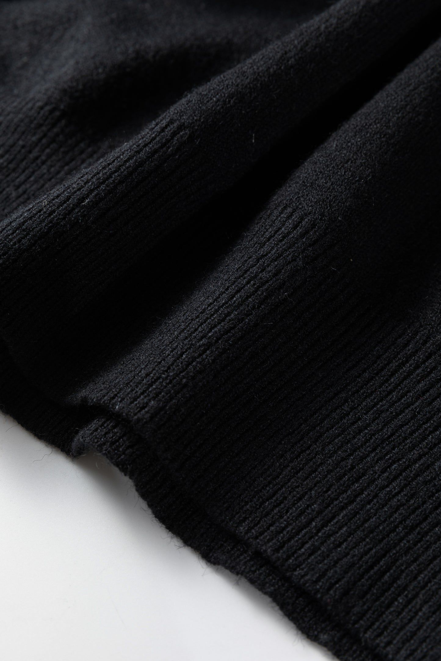 Black High Neck Puff Sleeve Sweater Pleated Mini Skirt 2pcs Knitted Outfit-TOPS / DRESSES-[Adult]-[Female]-2022 Online Blue Zone Planet