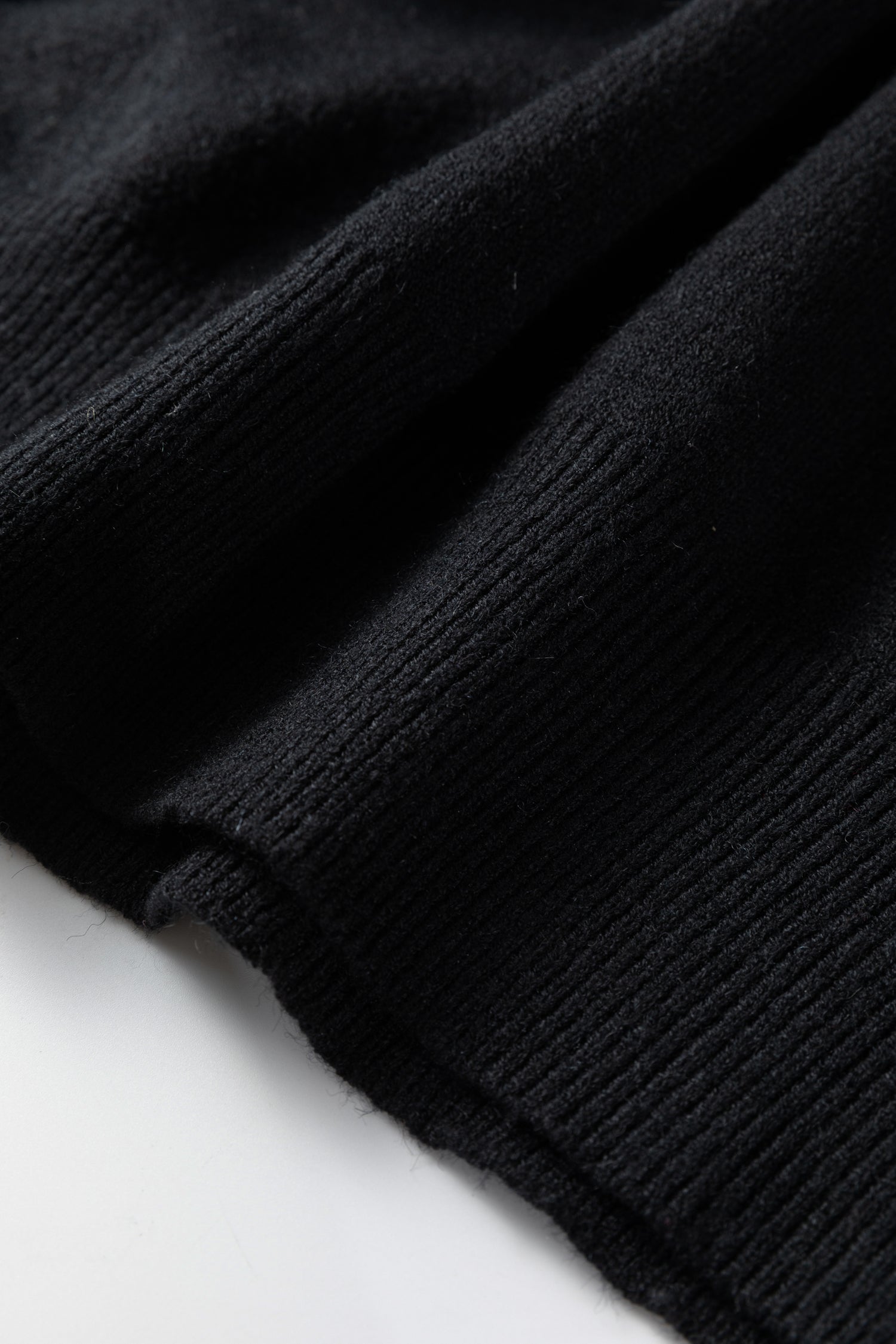 Black High Neck Puff Sleeve Sweater Pleated Mini Skirt 2pcs Knitted Outfit-TOPS / DRESSES-[Adult]-[Female]-2022 Online Blue Zone Planet