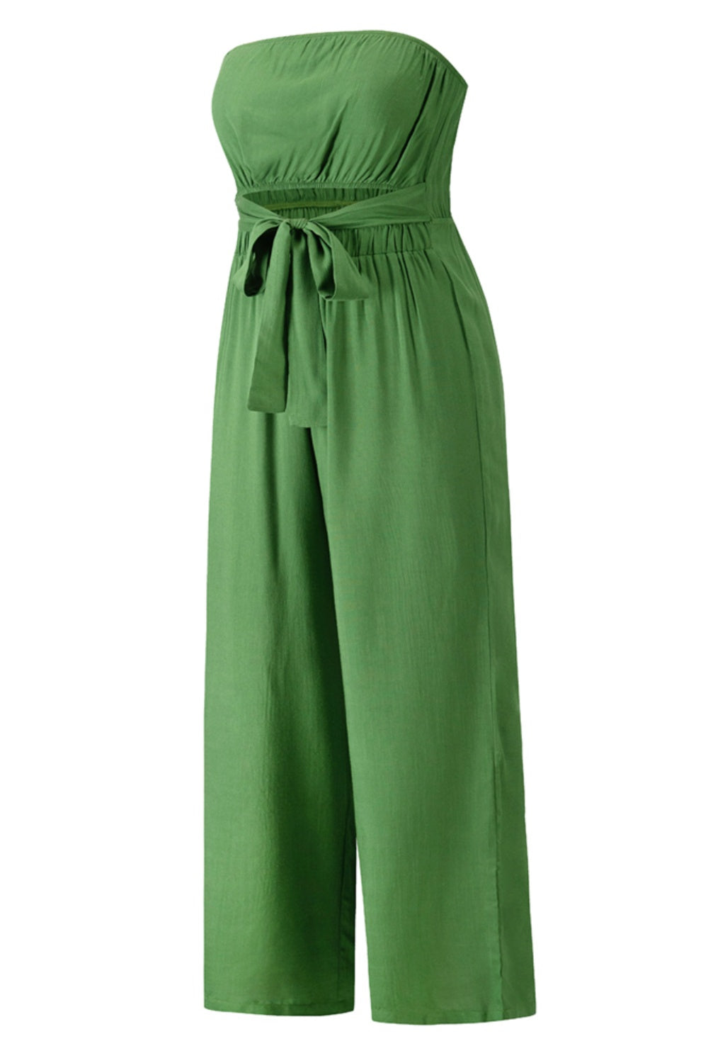 Tied Cutout Tube Wide Leg Jumpsuit-[Adult]-[Female]-2022 Online Blue Zone Planet