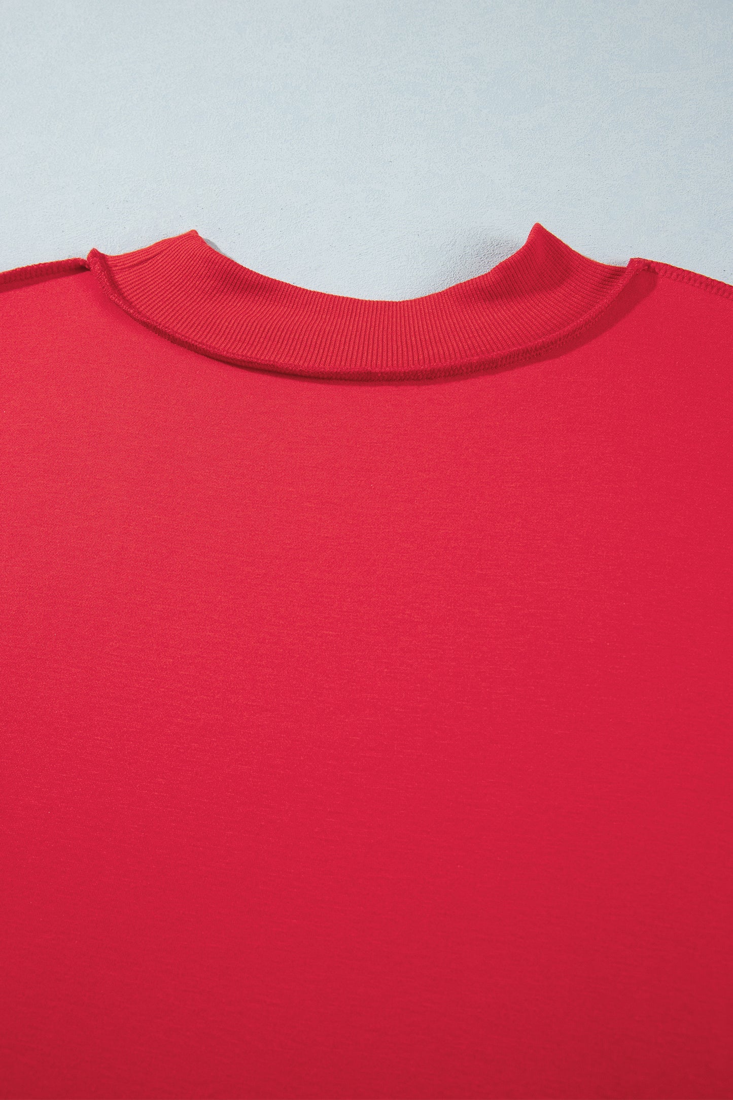 Racing Red Exposed Seam Detail Reversible Double Wear Plus Size Sweatshirt-Plus Size/Plus Size Sweatshirts & Hoodies-[Adult]-[Female]-2022 Online Blue Zone Planet